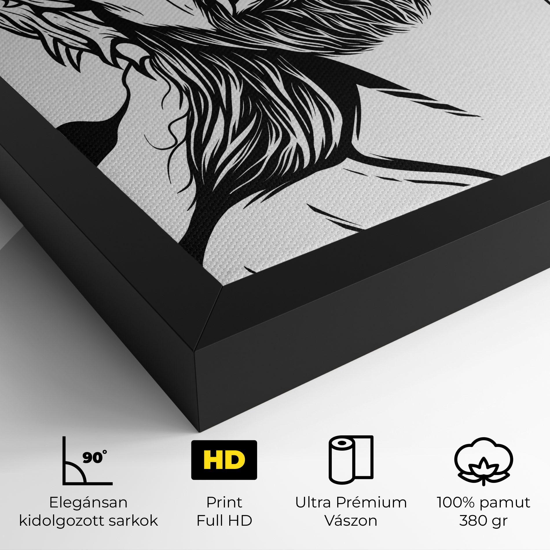 Vászonkép Black White Jesus mockup 4