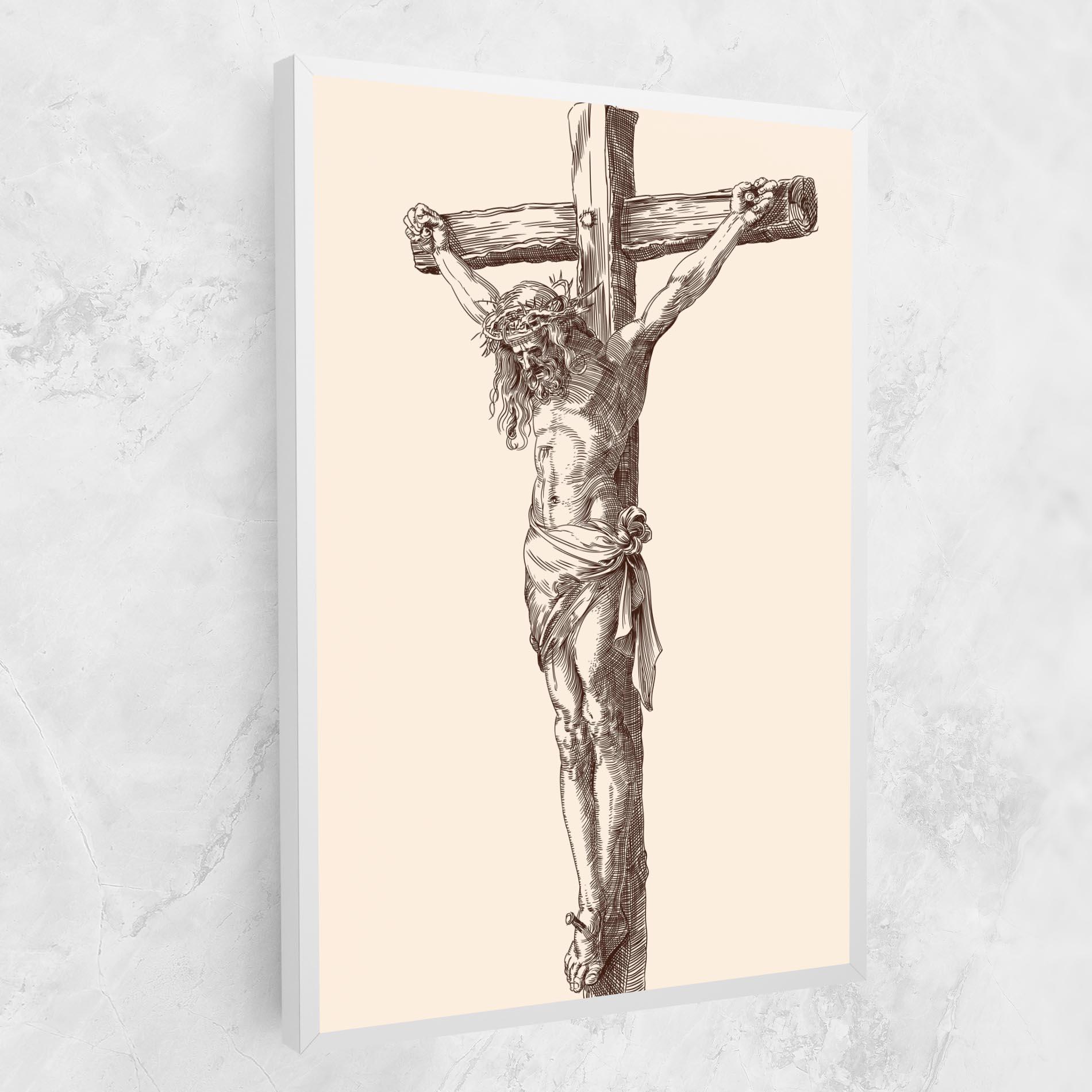Vászonkép Brown Cross Jesus mockup 1