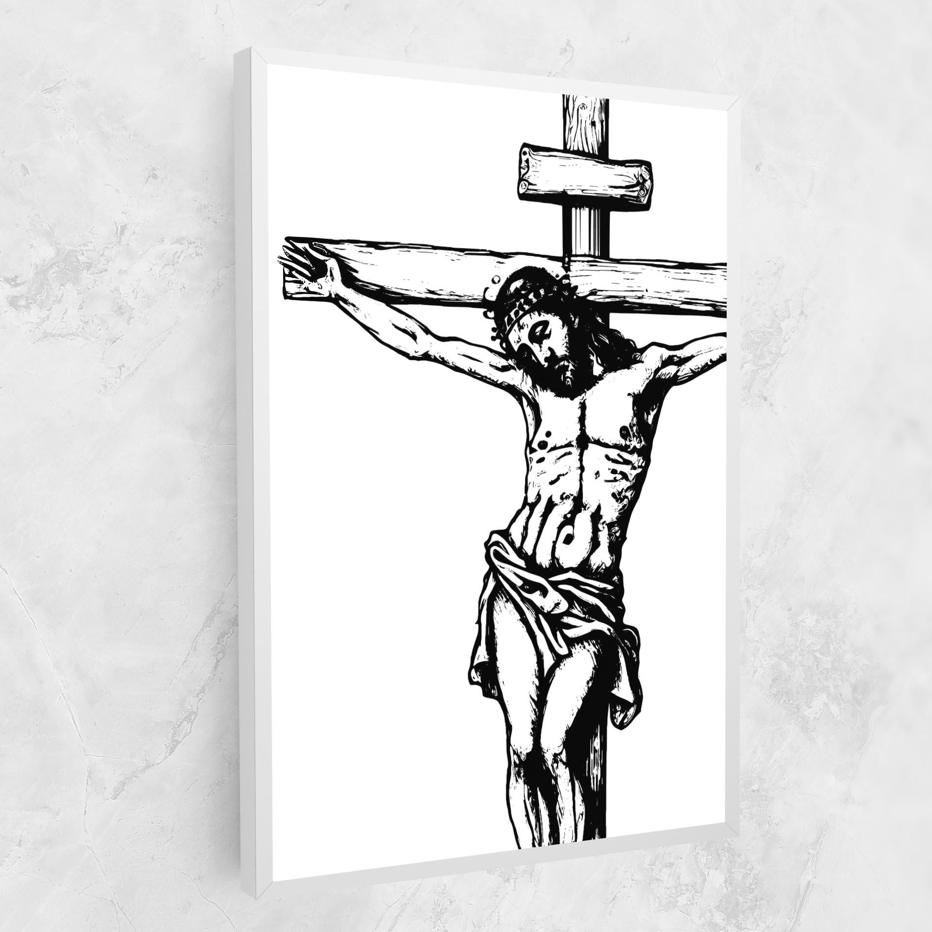 Vászonkép Jesus Black Line mockup 1