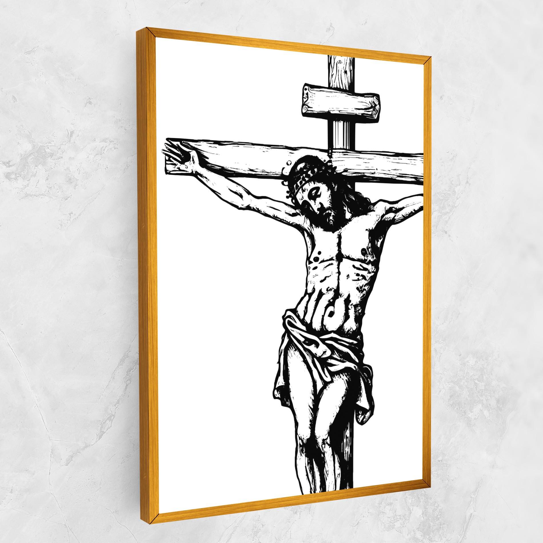 Vászonkép Jesus Black Line mockup 1