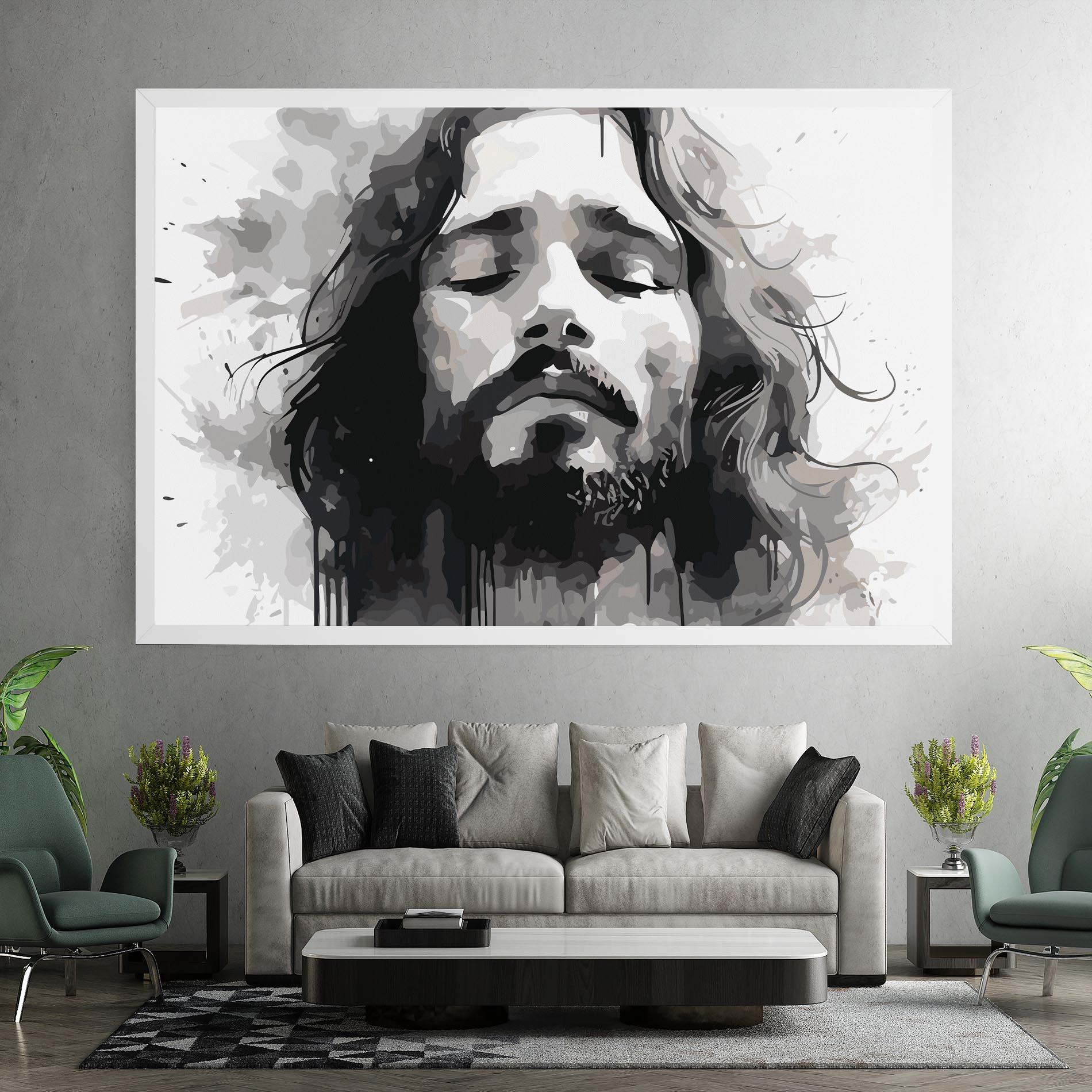Vászonkép Jesus Ink Art mockup 7