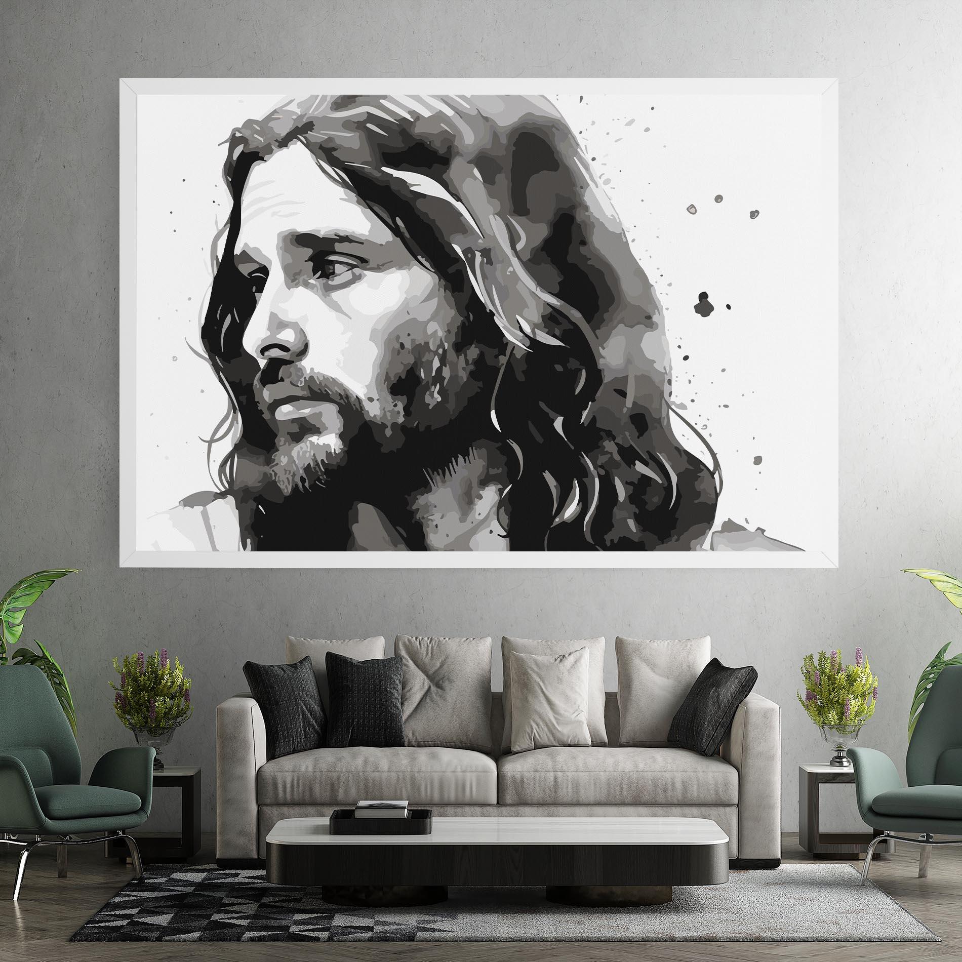 Vászonkép Jesus Watercolor mockup 7
