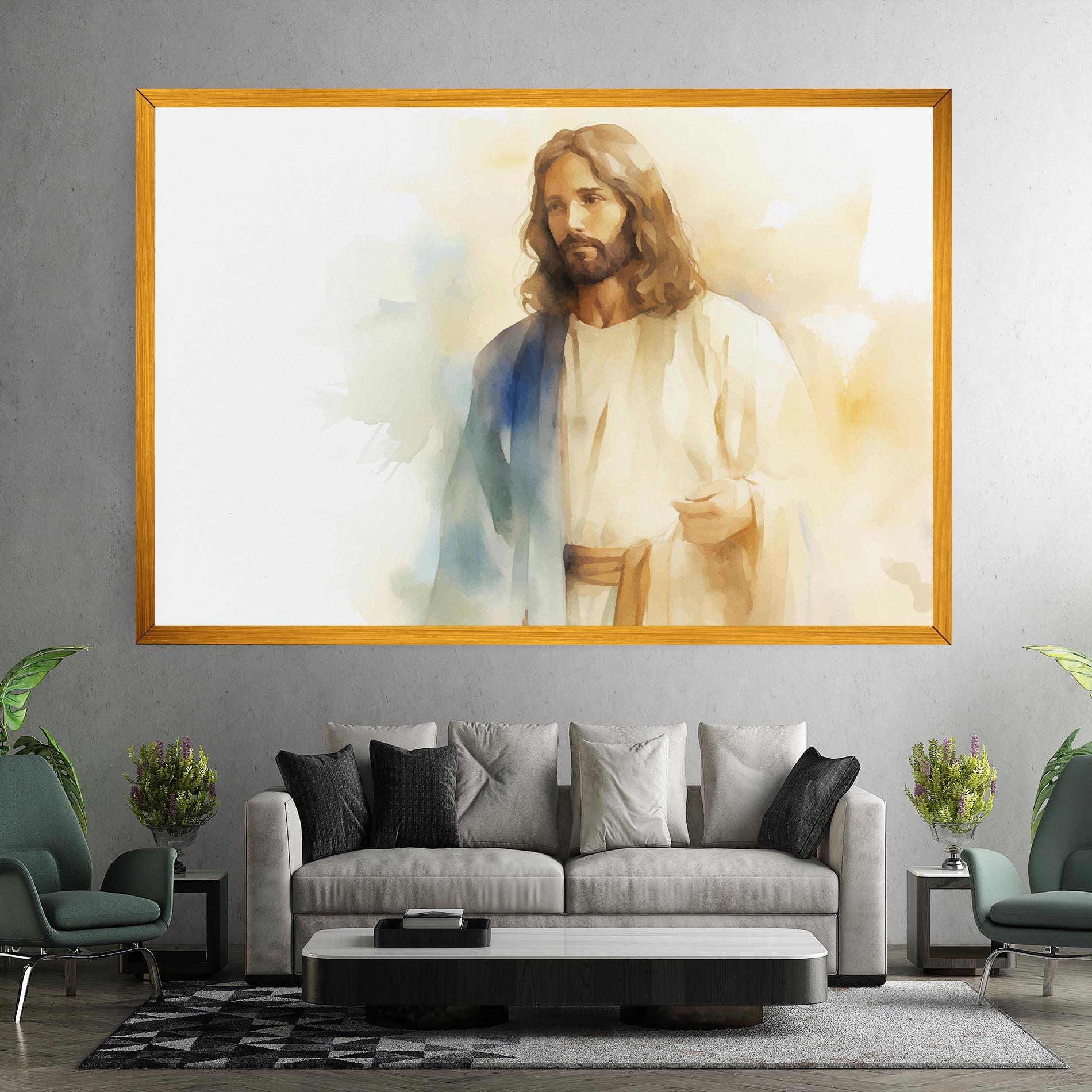 Vászonkép Jesus Light Art mockup 7