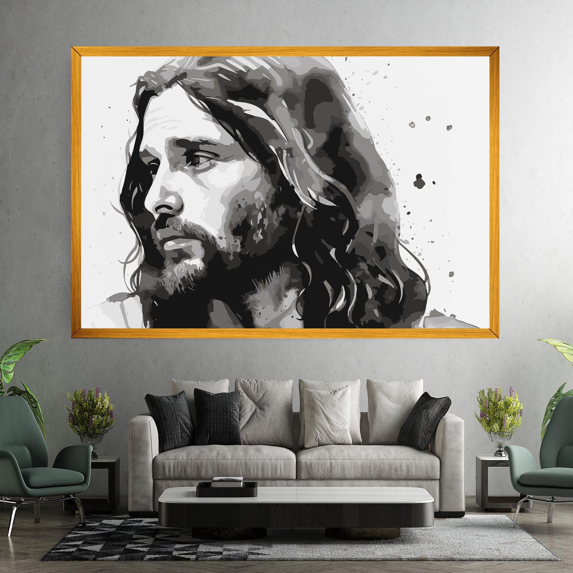 Vászonkép Jesus Watercolor mockup 7