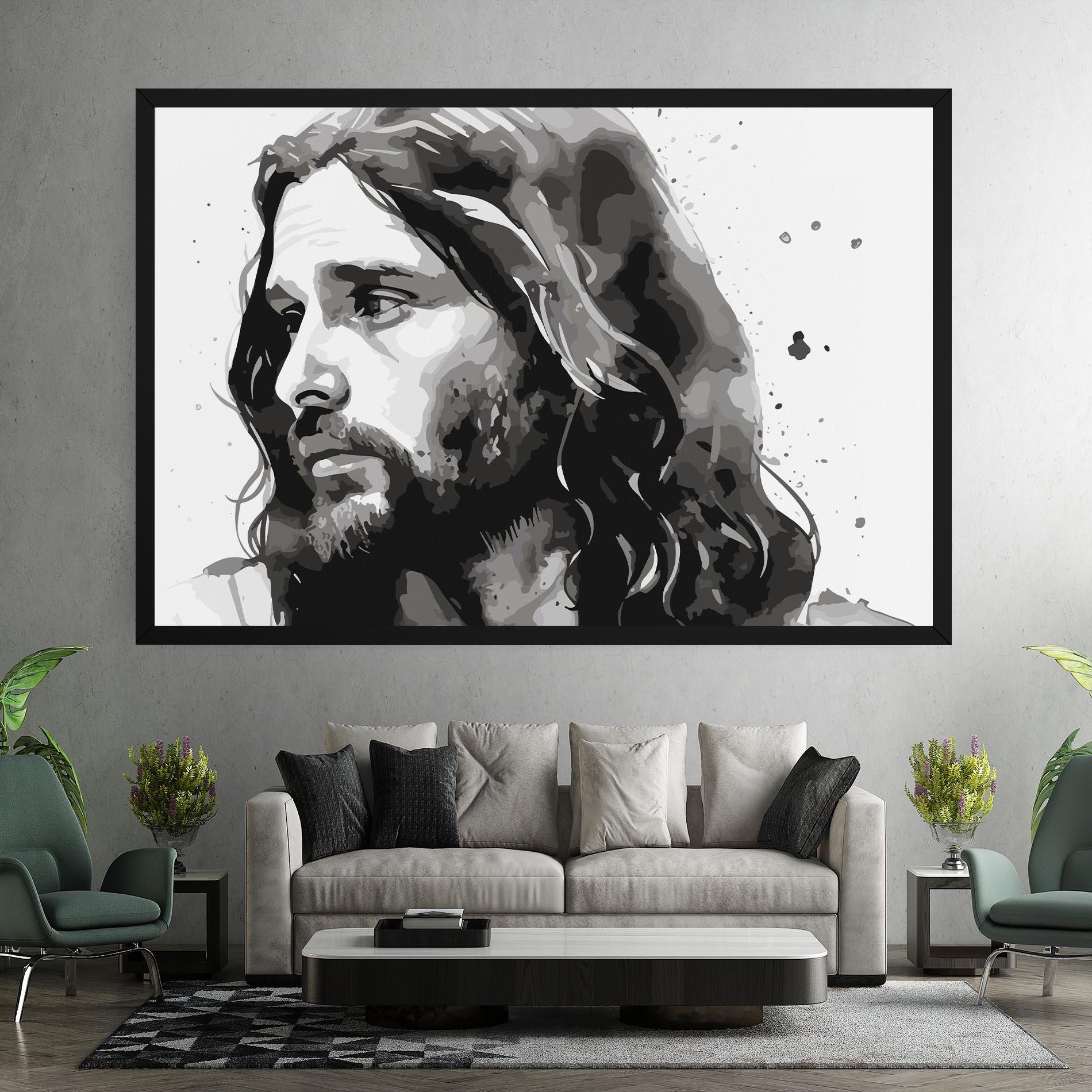 Vászonkép Jesus Watercolor mockup 7
