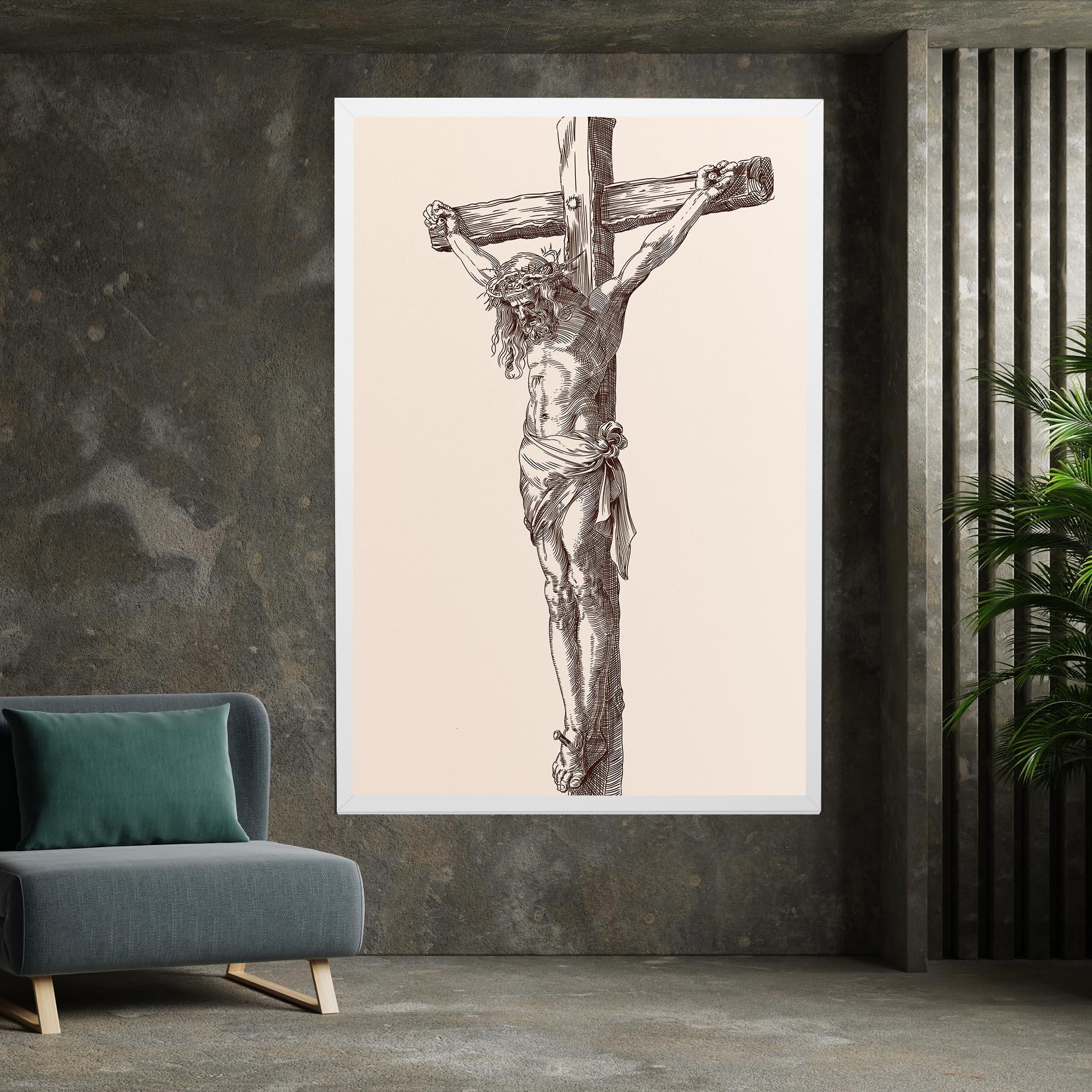 Vászonkép Brown Cross Jesus mockup 7