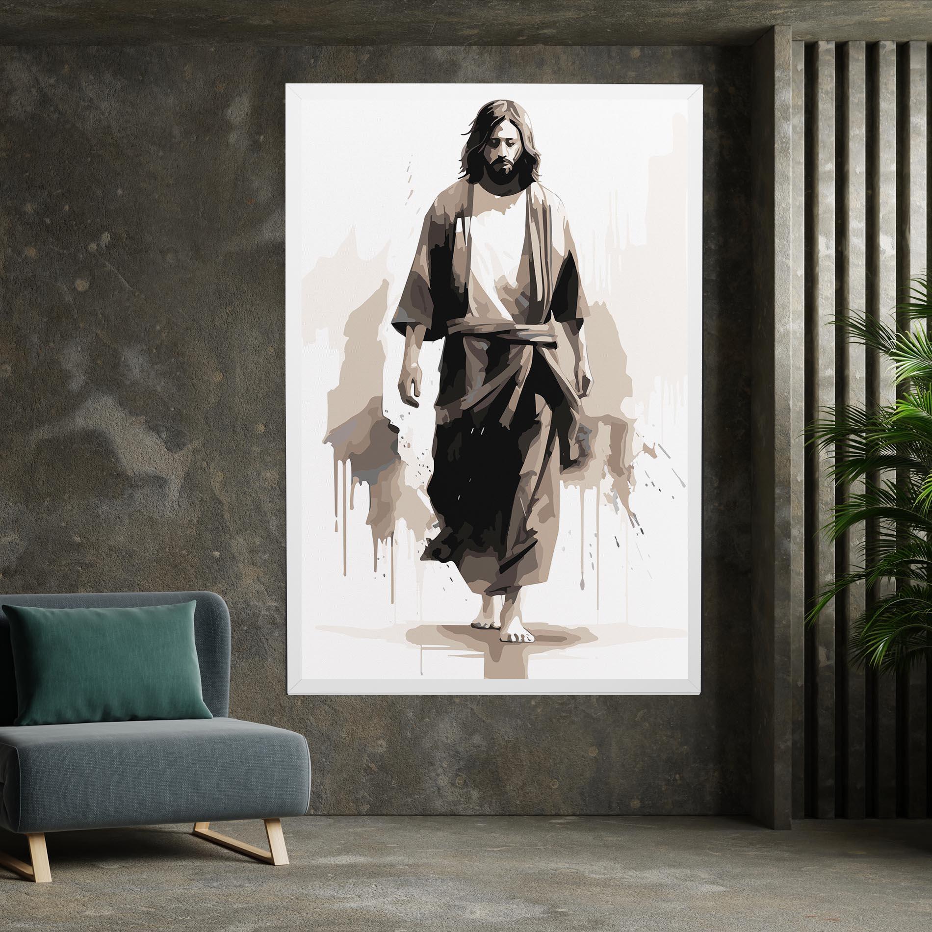 Vászonkép Cream Art Jesus mockup 7