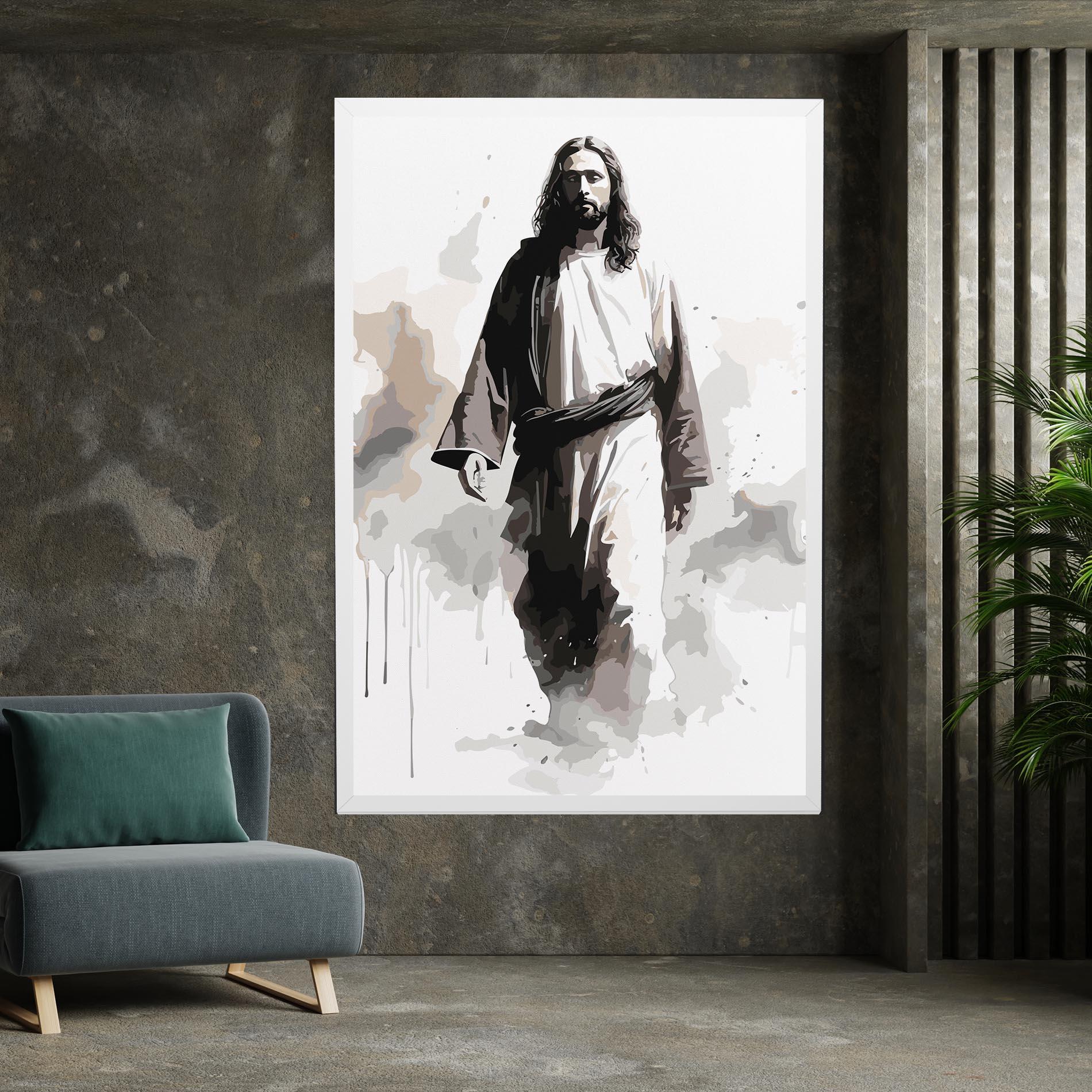 Vászonkép Watercolor Jesus mockup 7