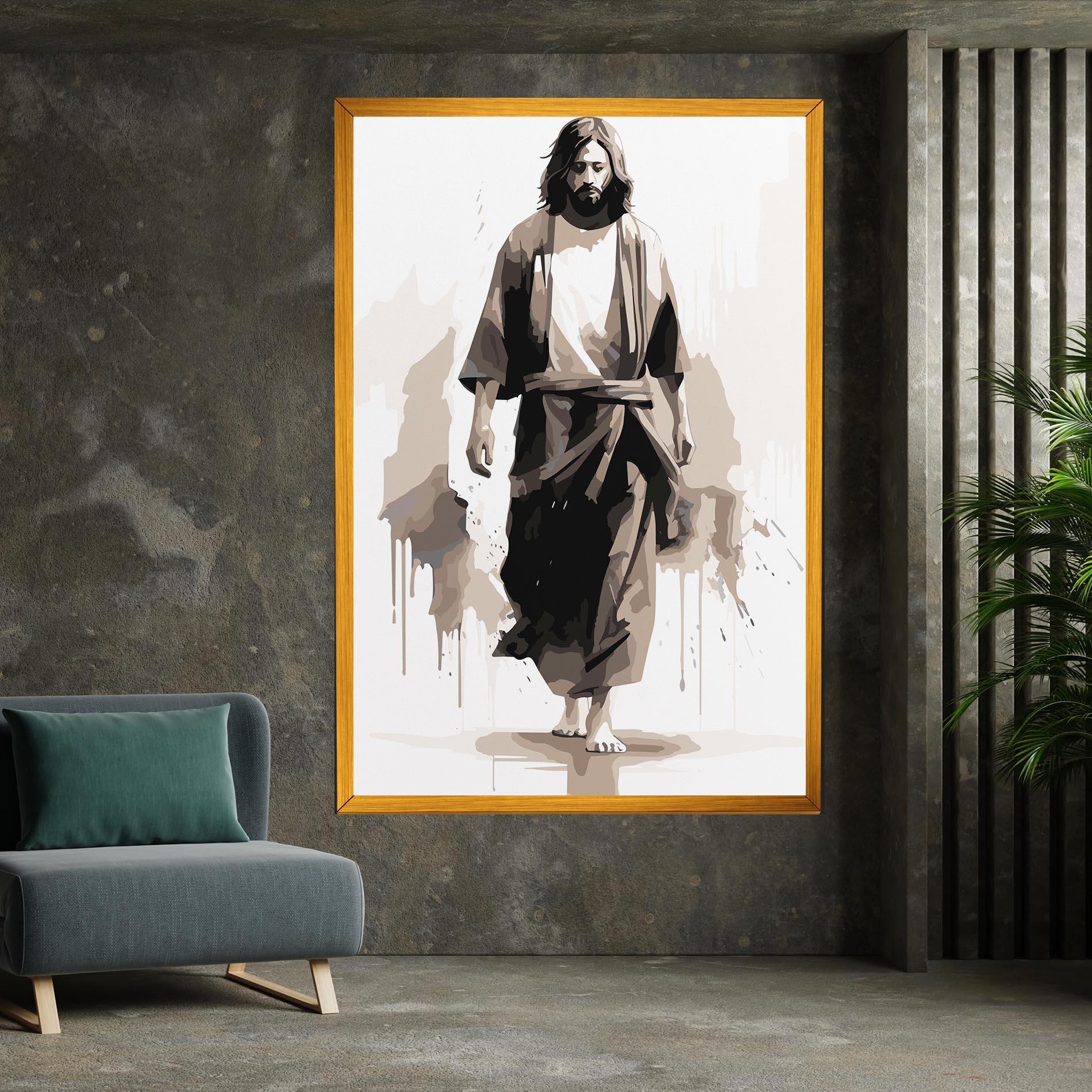 Vászonkép Cream Art Jesus mockup 7
