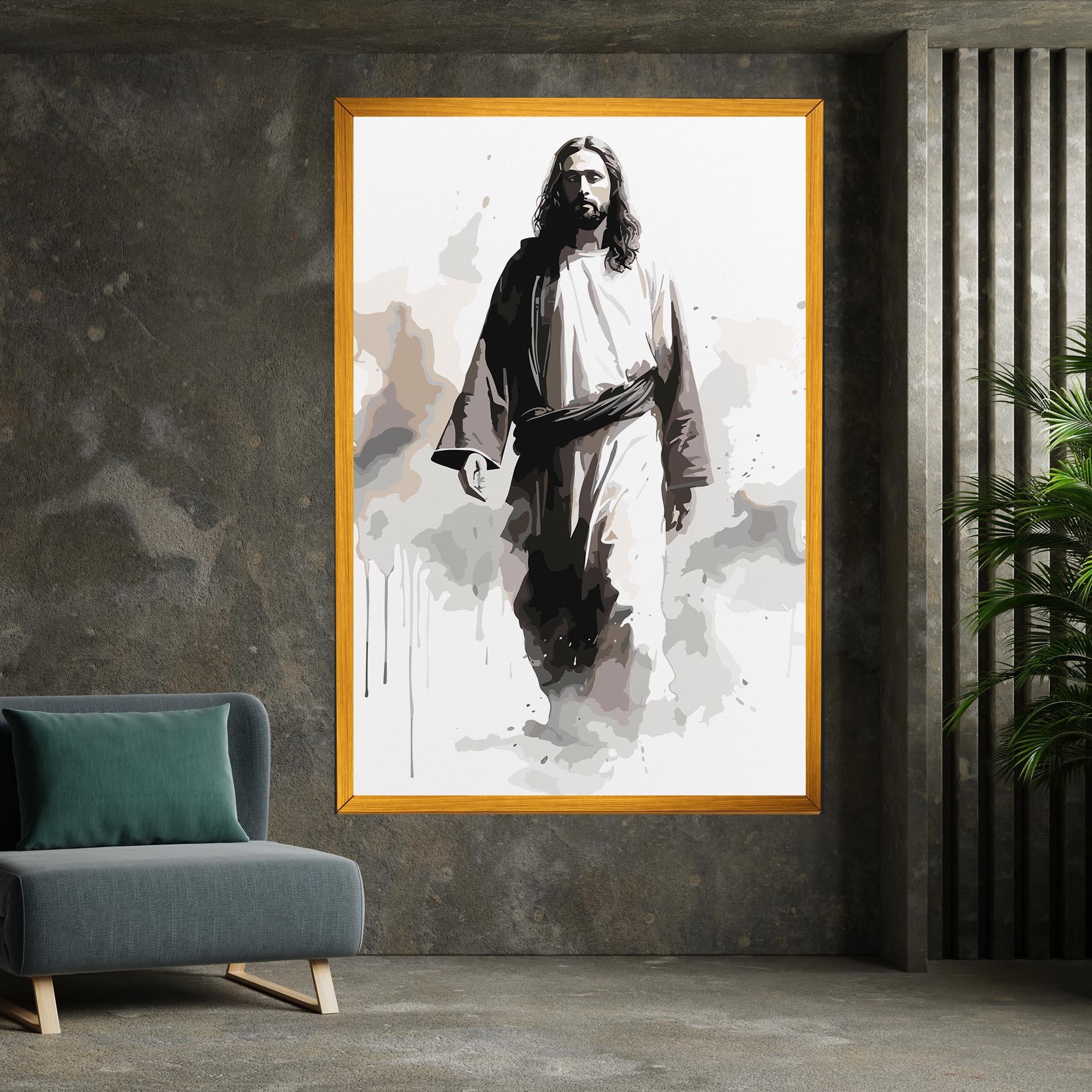Vászonkép Watercolor Jesus mockup 7