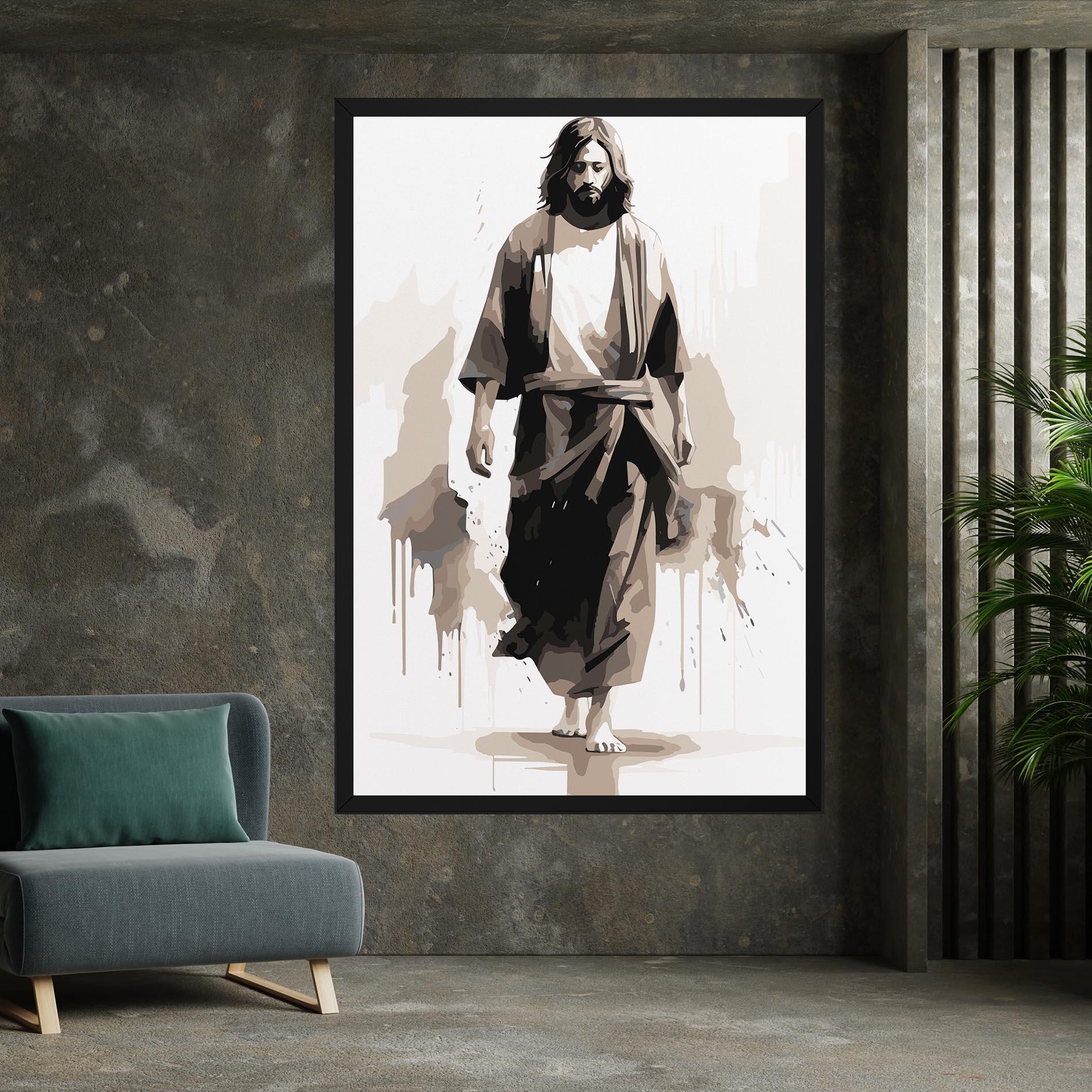 Vászonkép Cream Art Jesus mockup 7