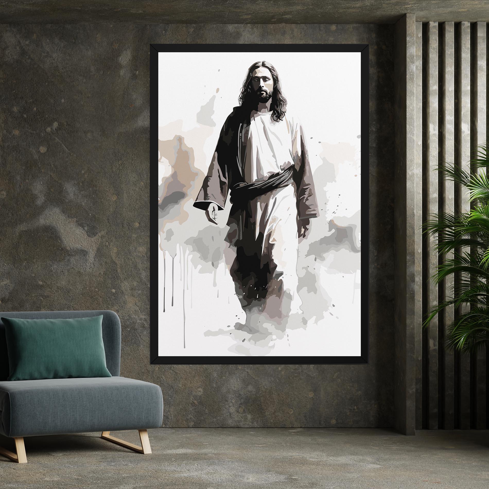 Vászonkép Watercolor Jesus mockup 7