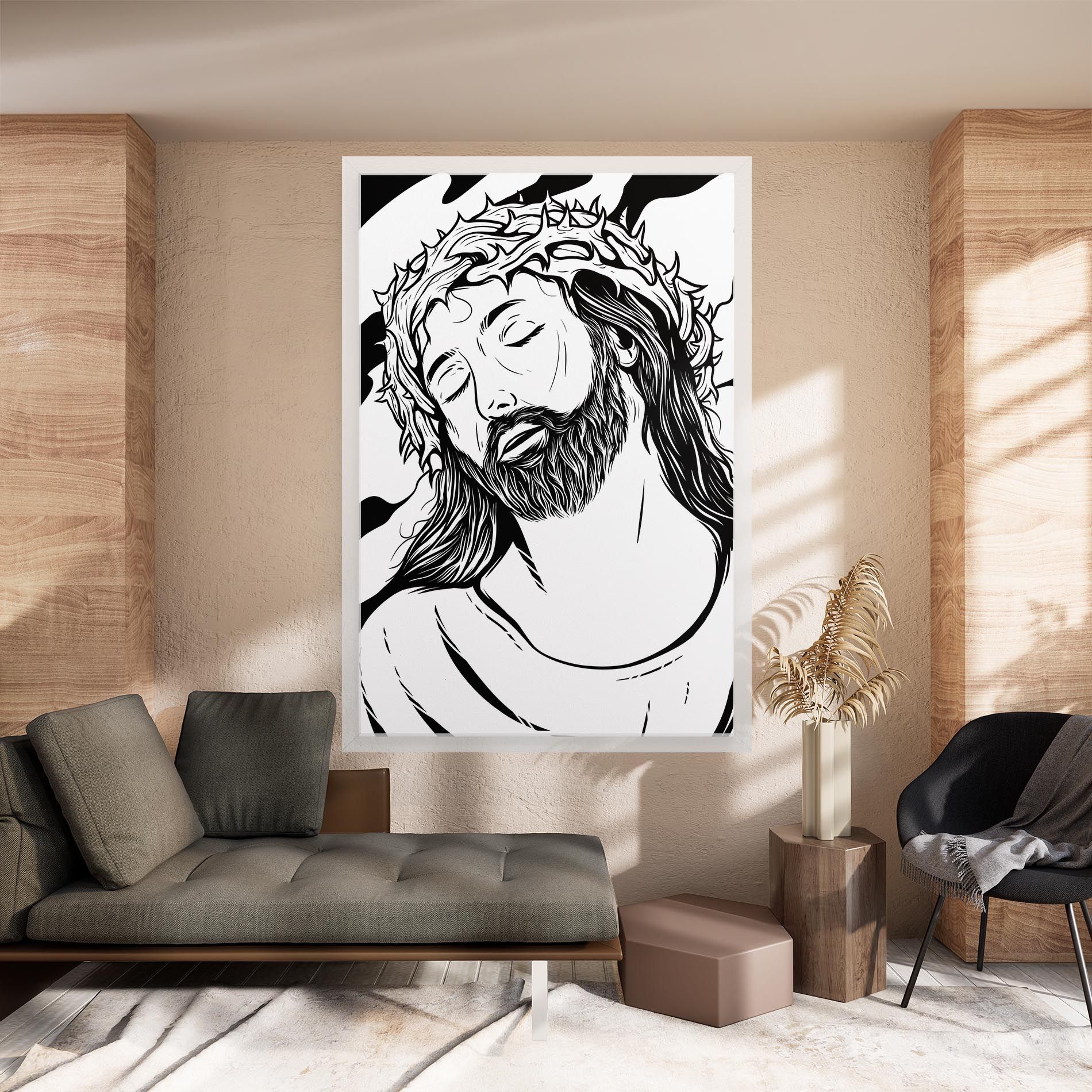 Black White Jesus mockup 8