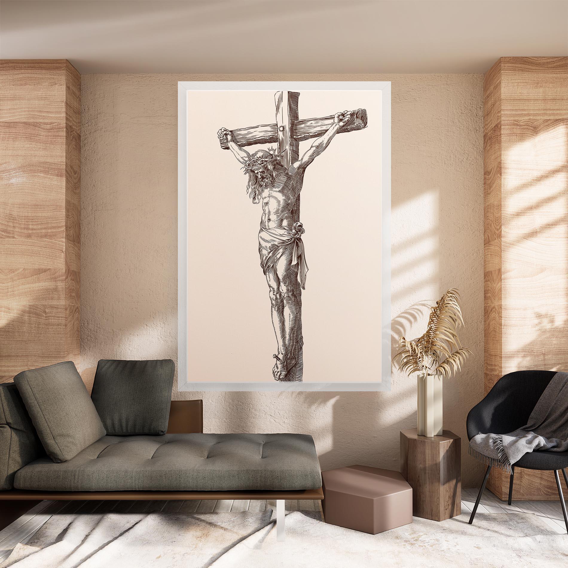 Vászonkép Brown Cross Jesus mockup 8