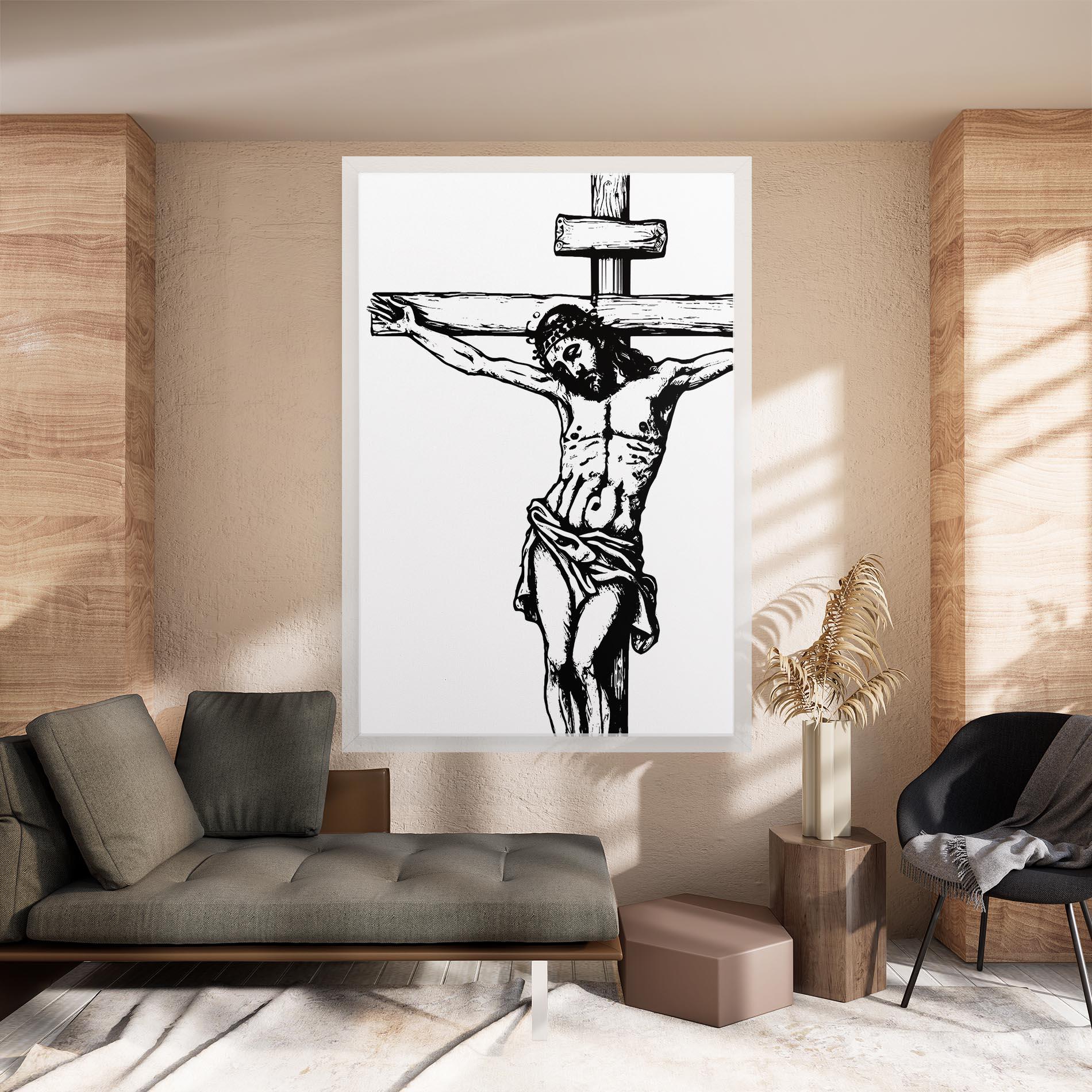 Vászonkép Jesus Black Line mockup 8