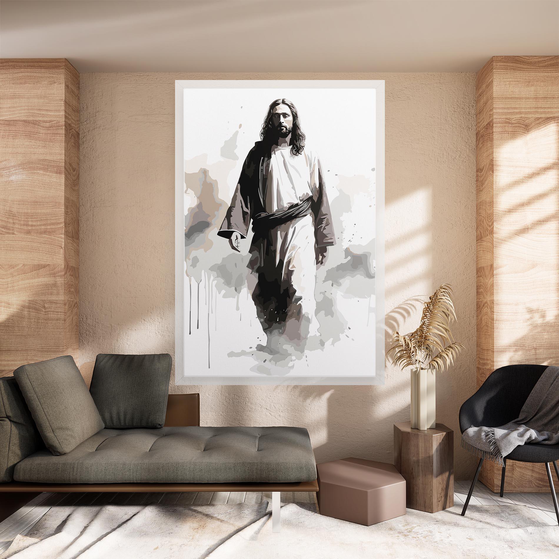 Vászonkép Watercolor Jesus mockup 8