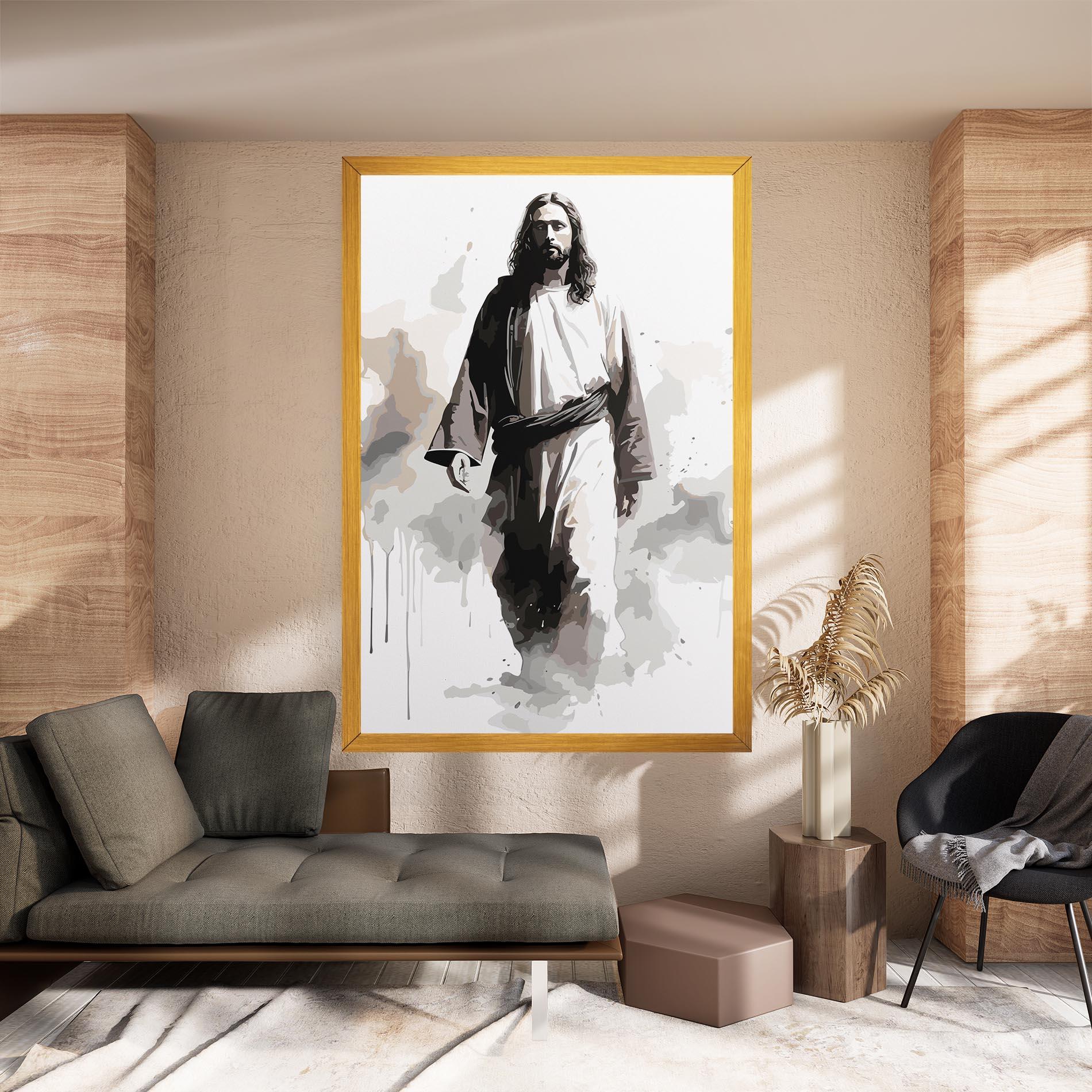 Vászonkép Watercolor Jesus mockup 8