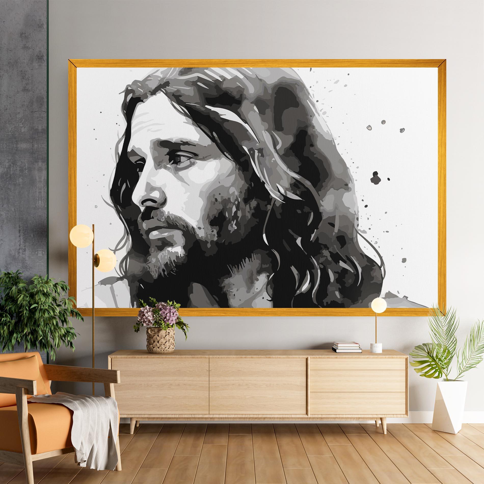 Vászonkép Jesus Watercolor mockup 9