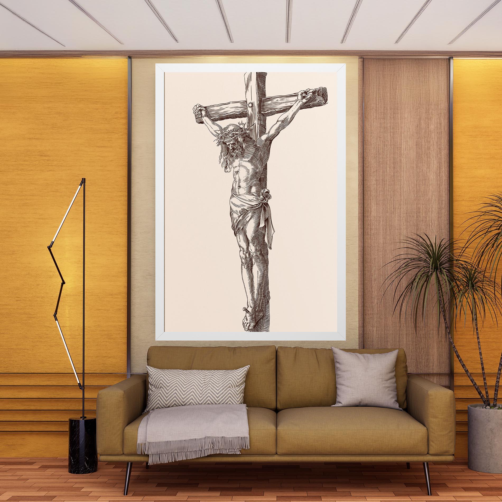 Vászonkép Brown Cross Jesus mockup 9