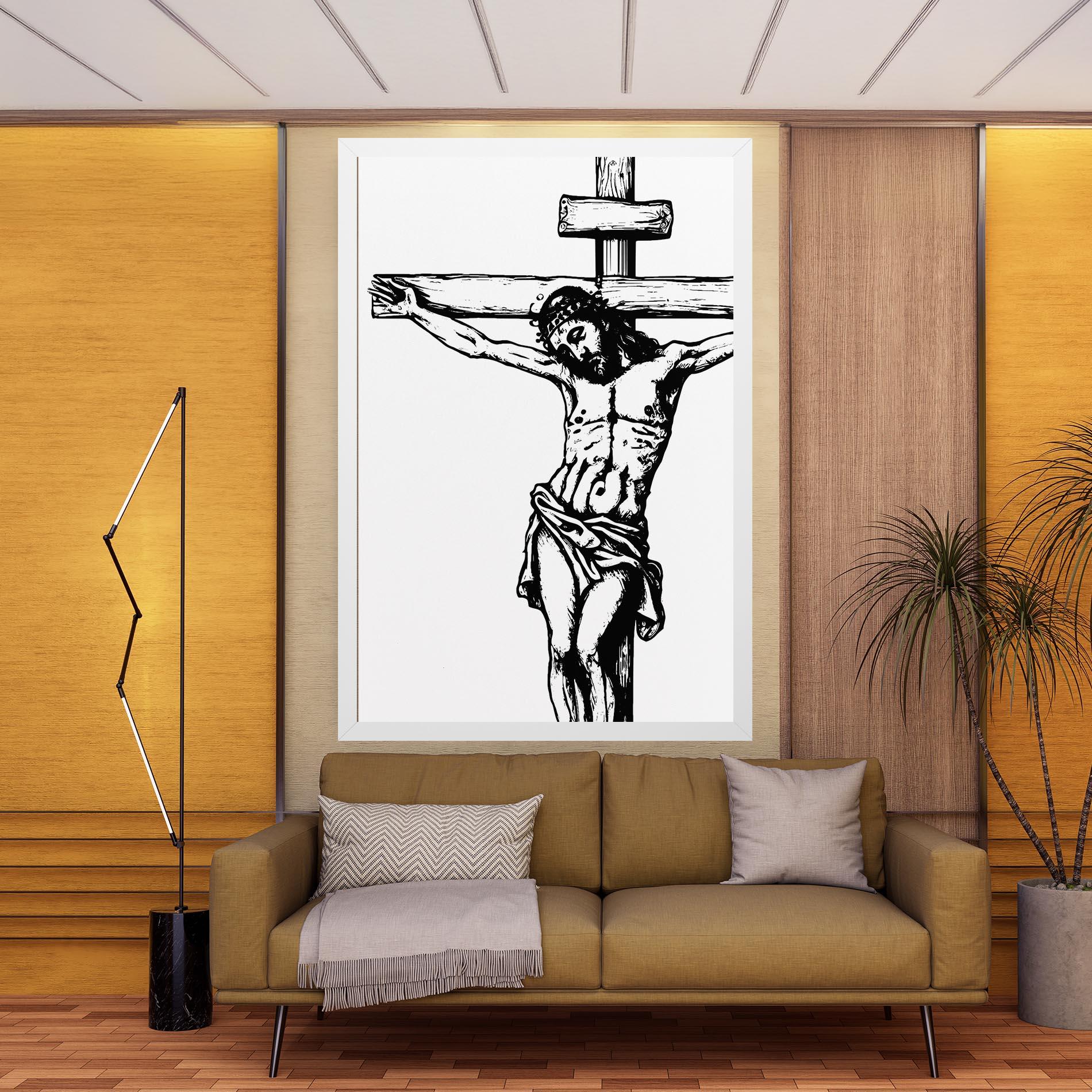 Vászonkép Jesus Black Line mockup 9