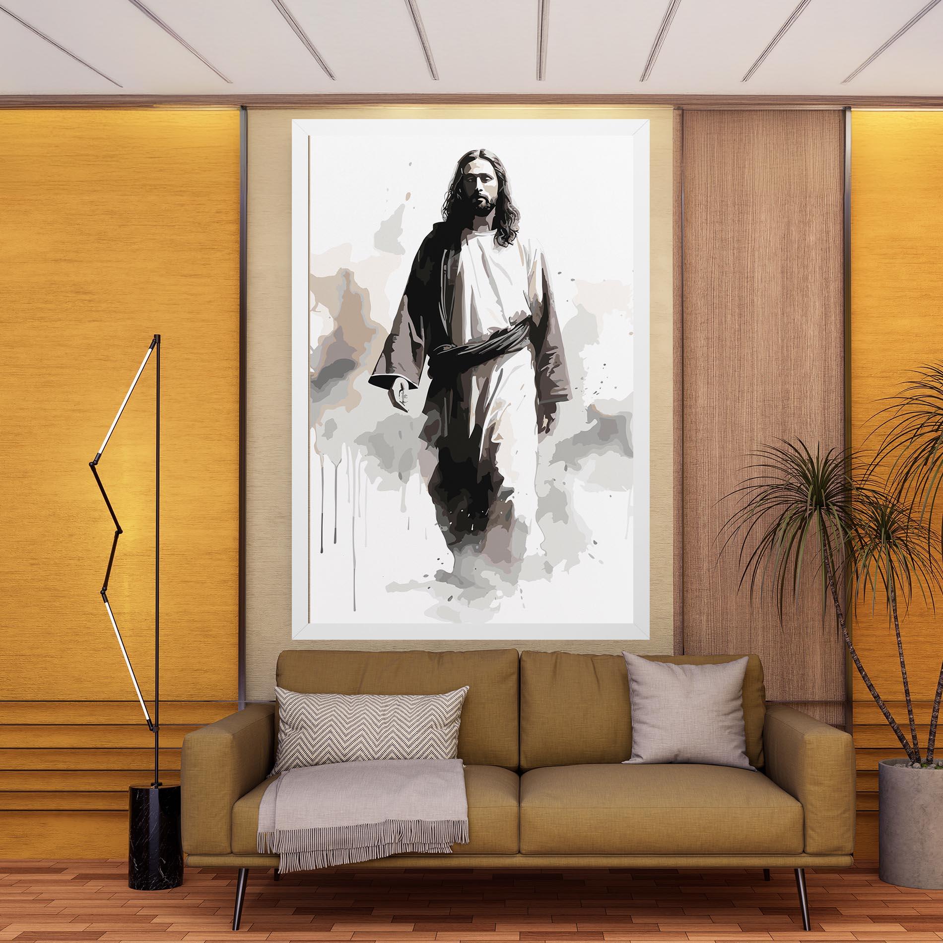 Vászonkép Watercolor Jesus mockup 9