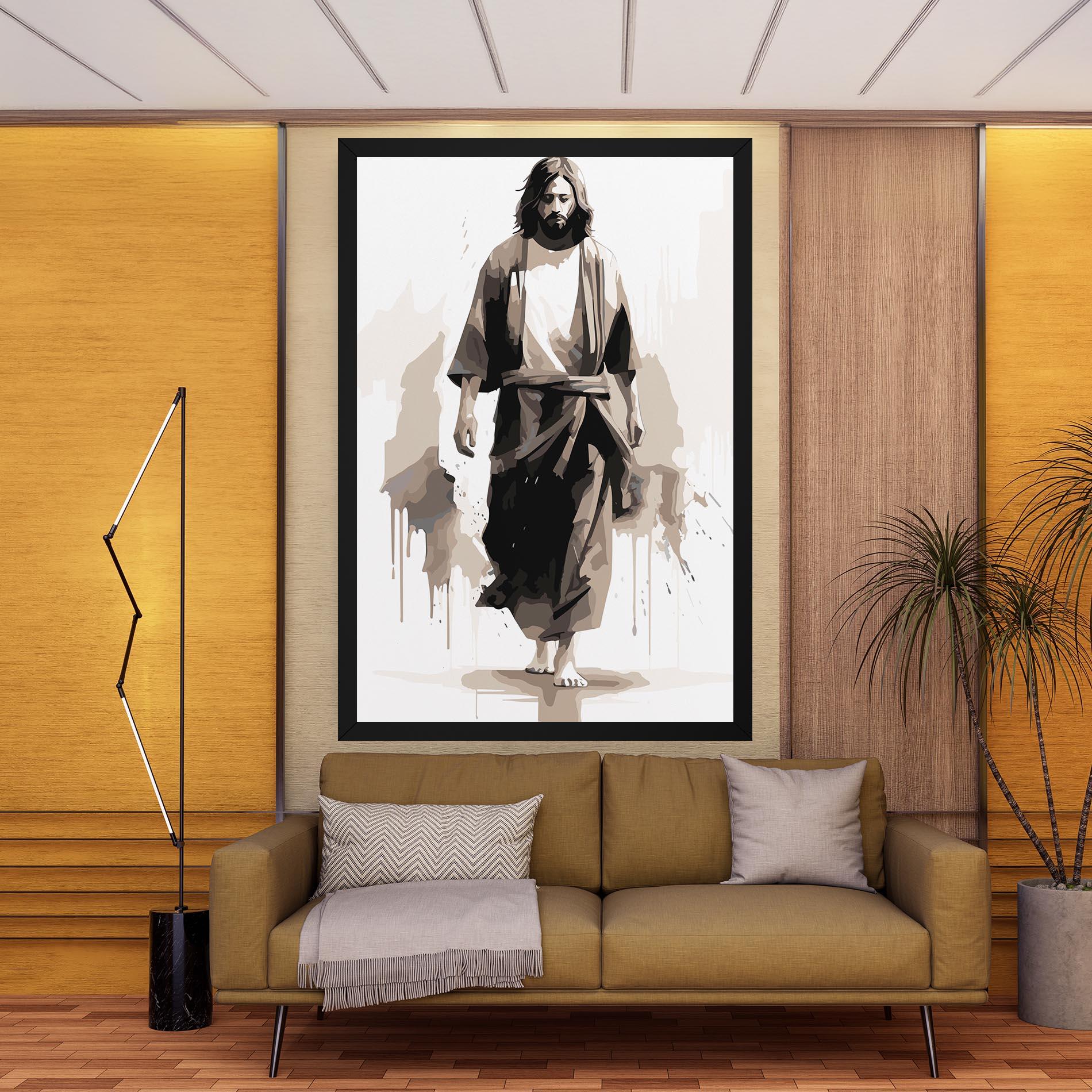 Vászonkép Cream Art Jesus mockup 9