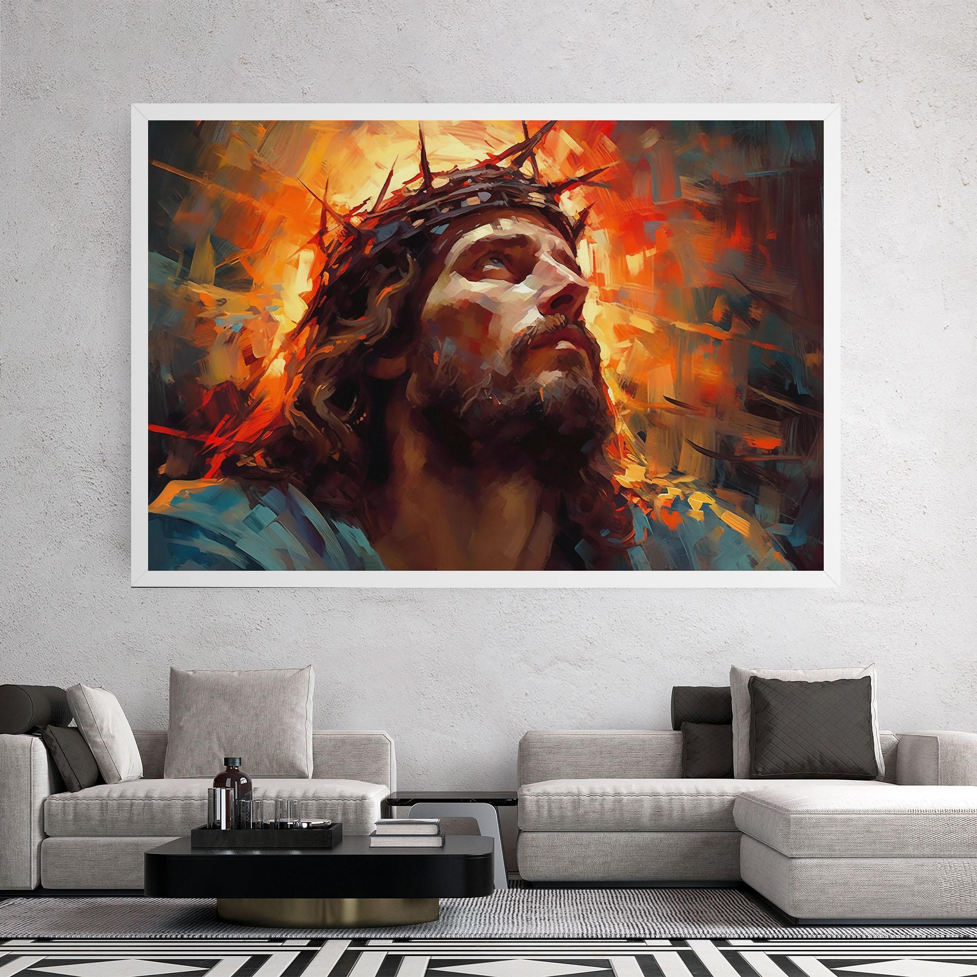 Vászonkép Jesus Crown Light mockup 2
