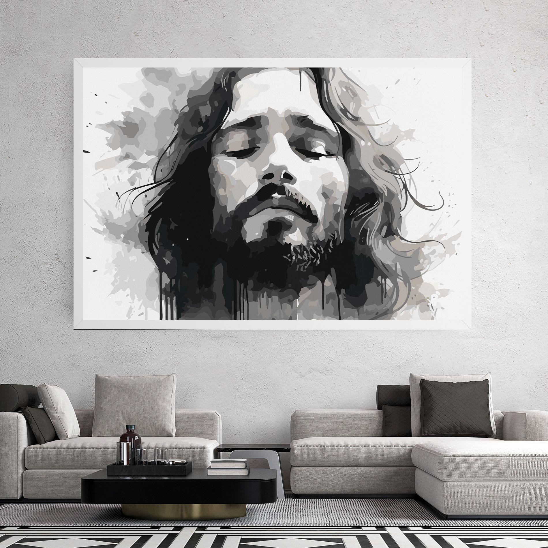 Vászonkép Jesus Ink Art mockup 2