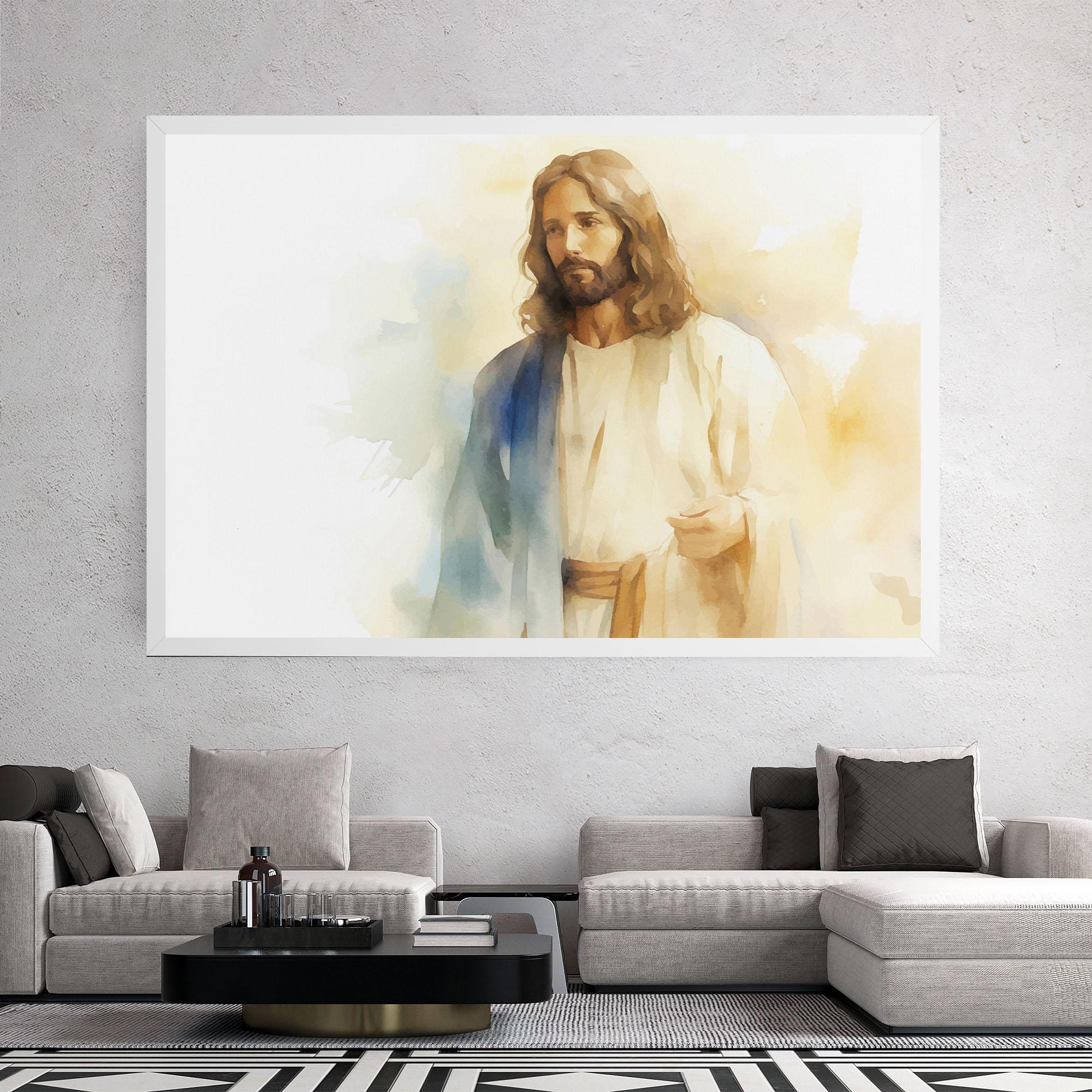 Vászonkép Jesus Light Art mockup 2