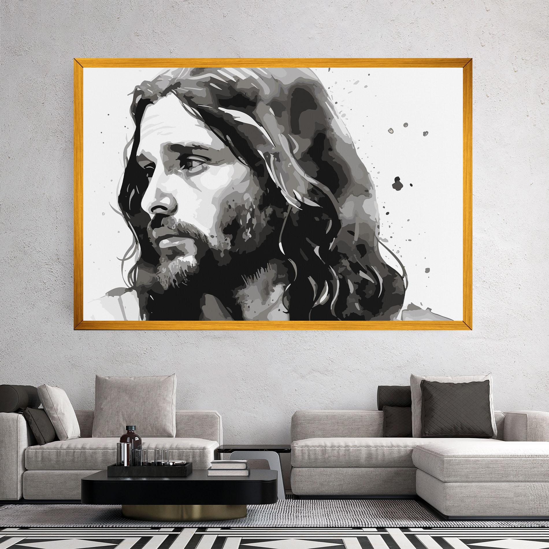 Vászonkép Jesus Watercolor mockup 2