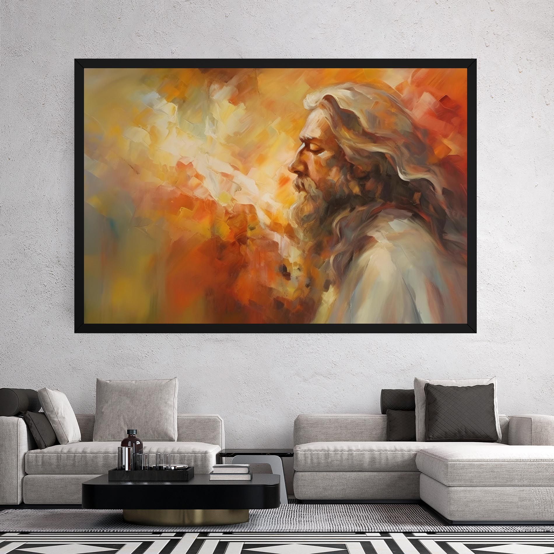 Christ Oil Painting mockup 2