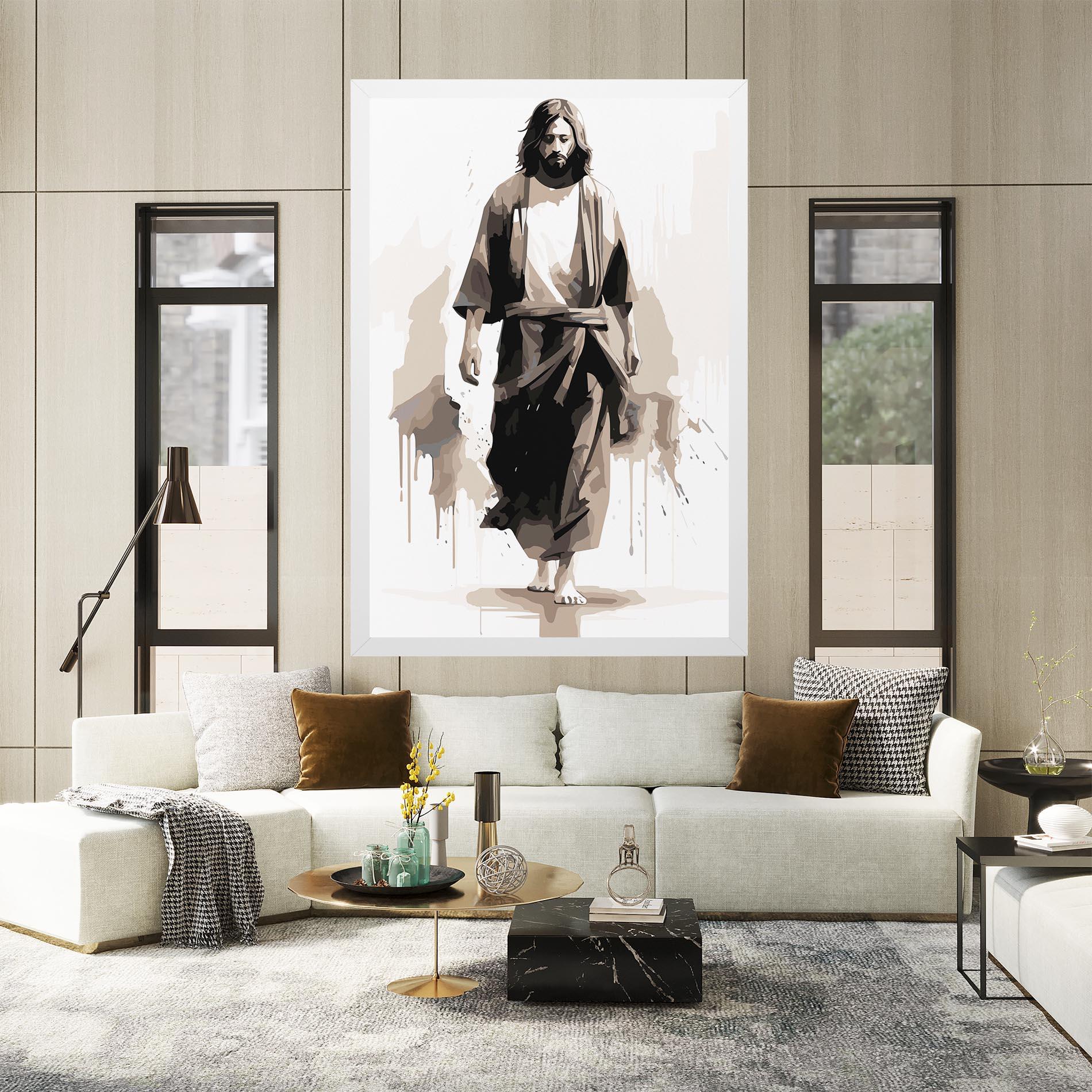 Vászonkép Cream Art Jesus mockup 2