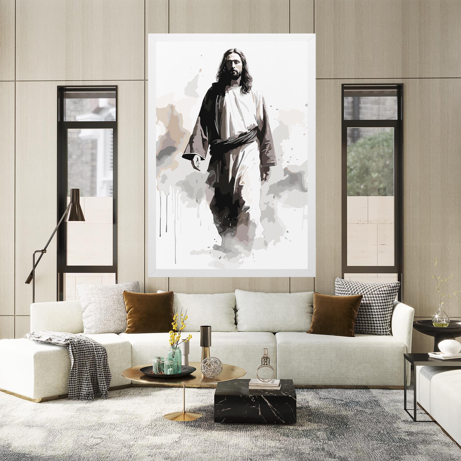 Vászonkép Watercolor Jesus mockup 2