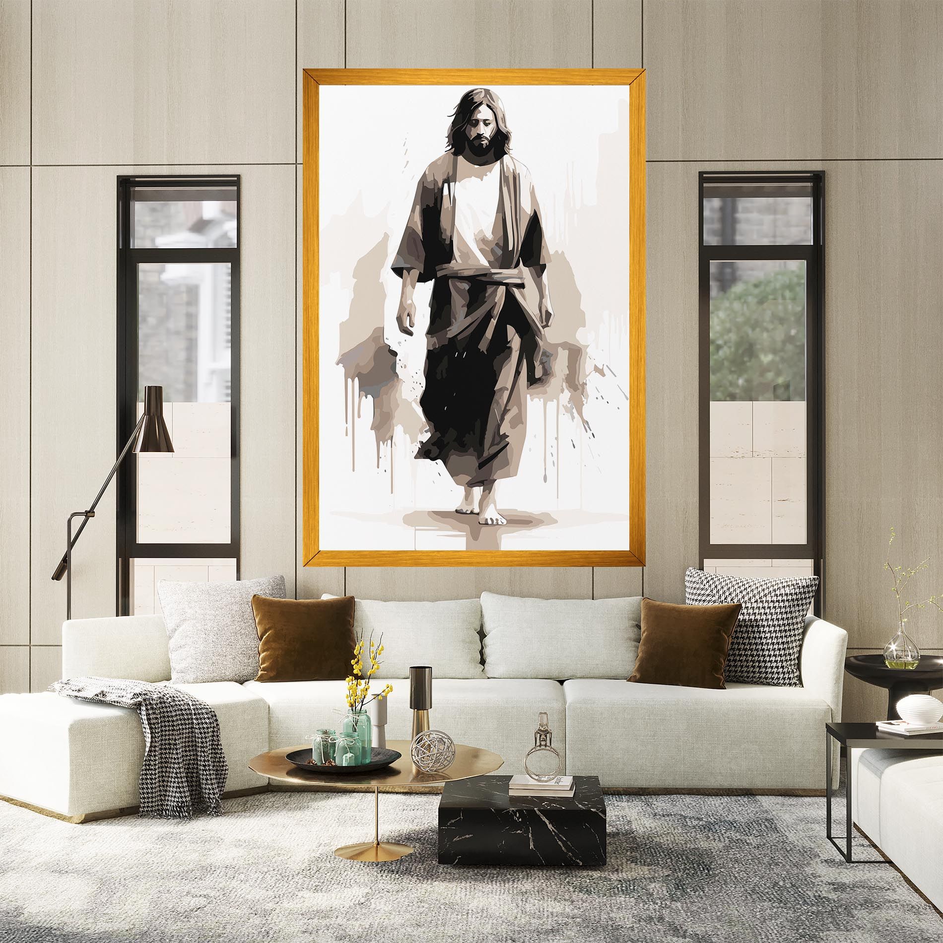 Cream Art Jesus mockup 2
