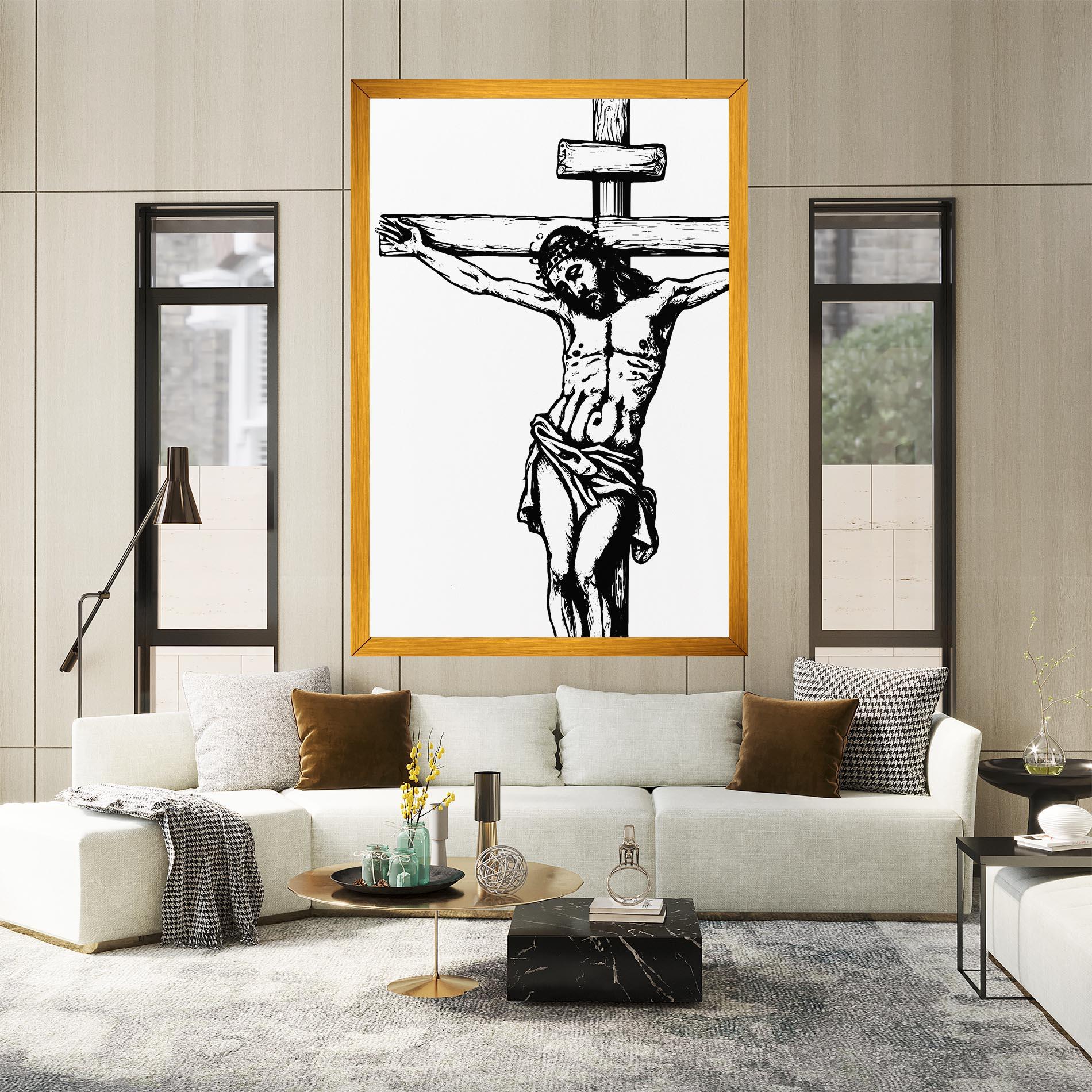 Vászonkép Jesus Black Line mockup 2