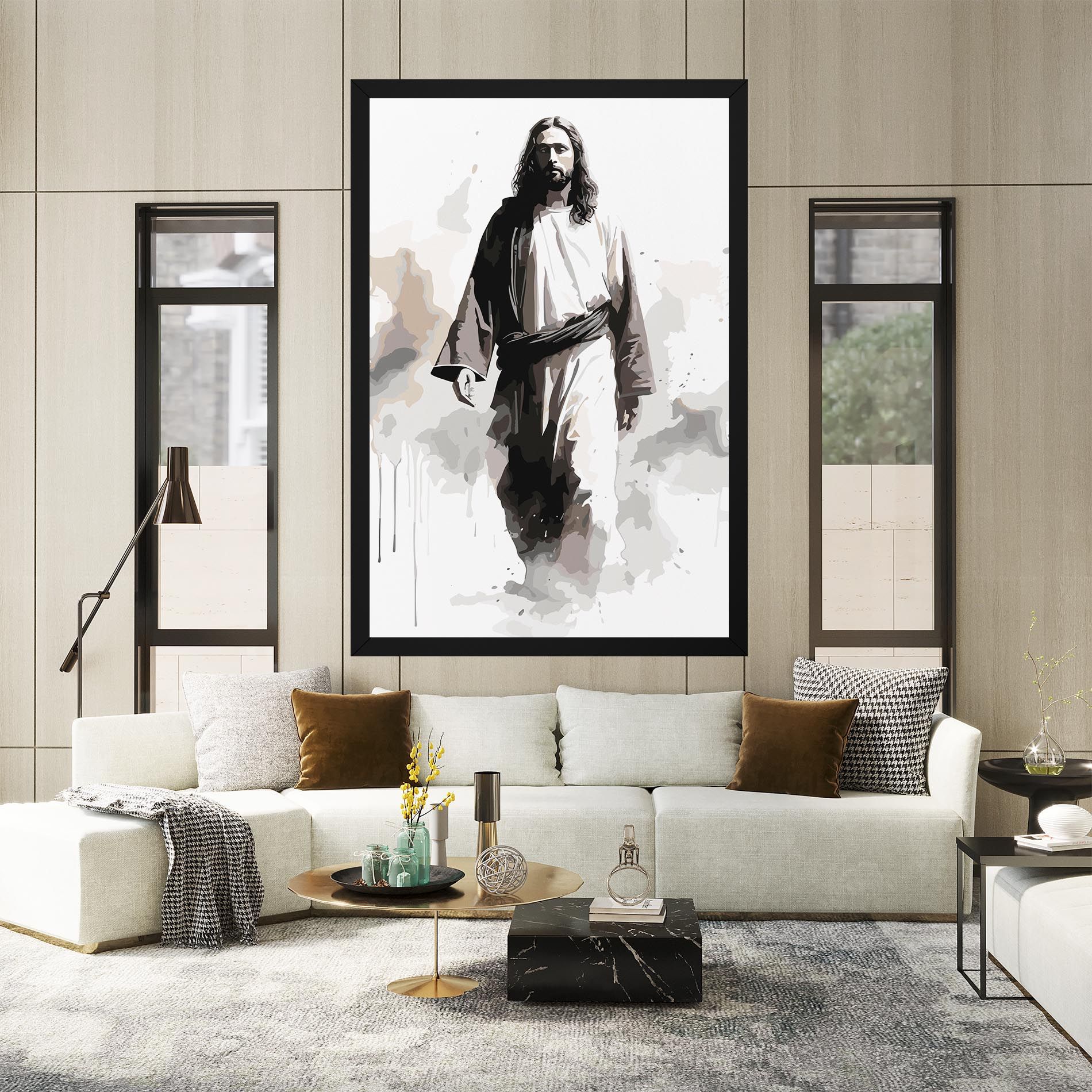 Watercolor Jesus mockup 2