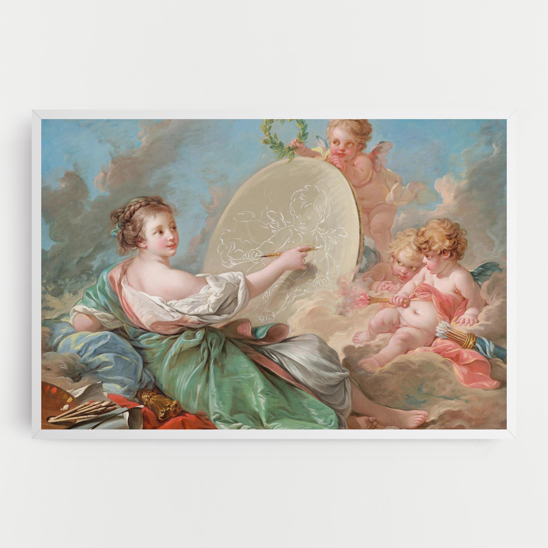 Vászonkép Painting Cute Angels mockup 0