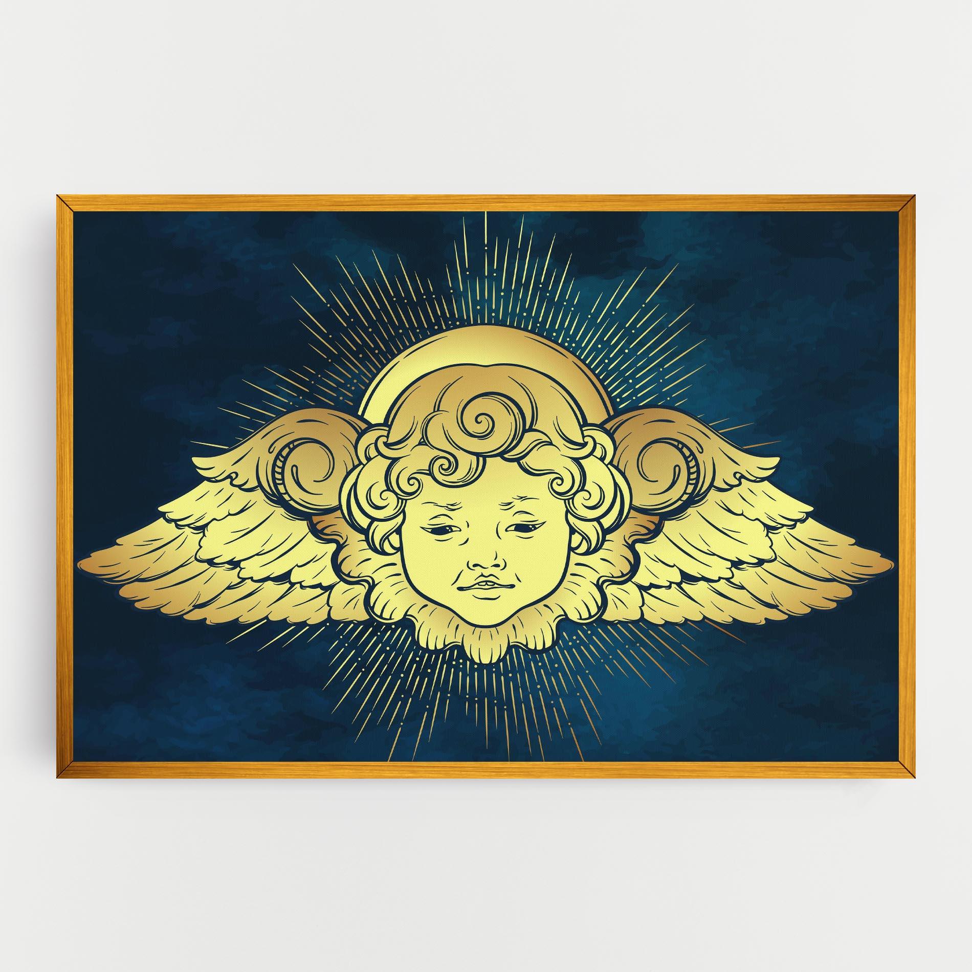 Vászonkép Angel Gold Head mockup 0