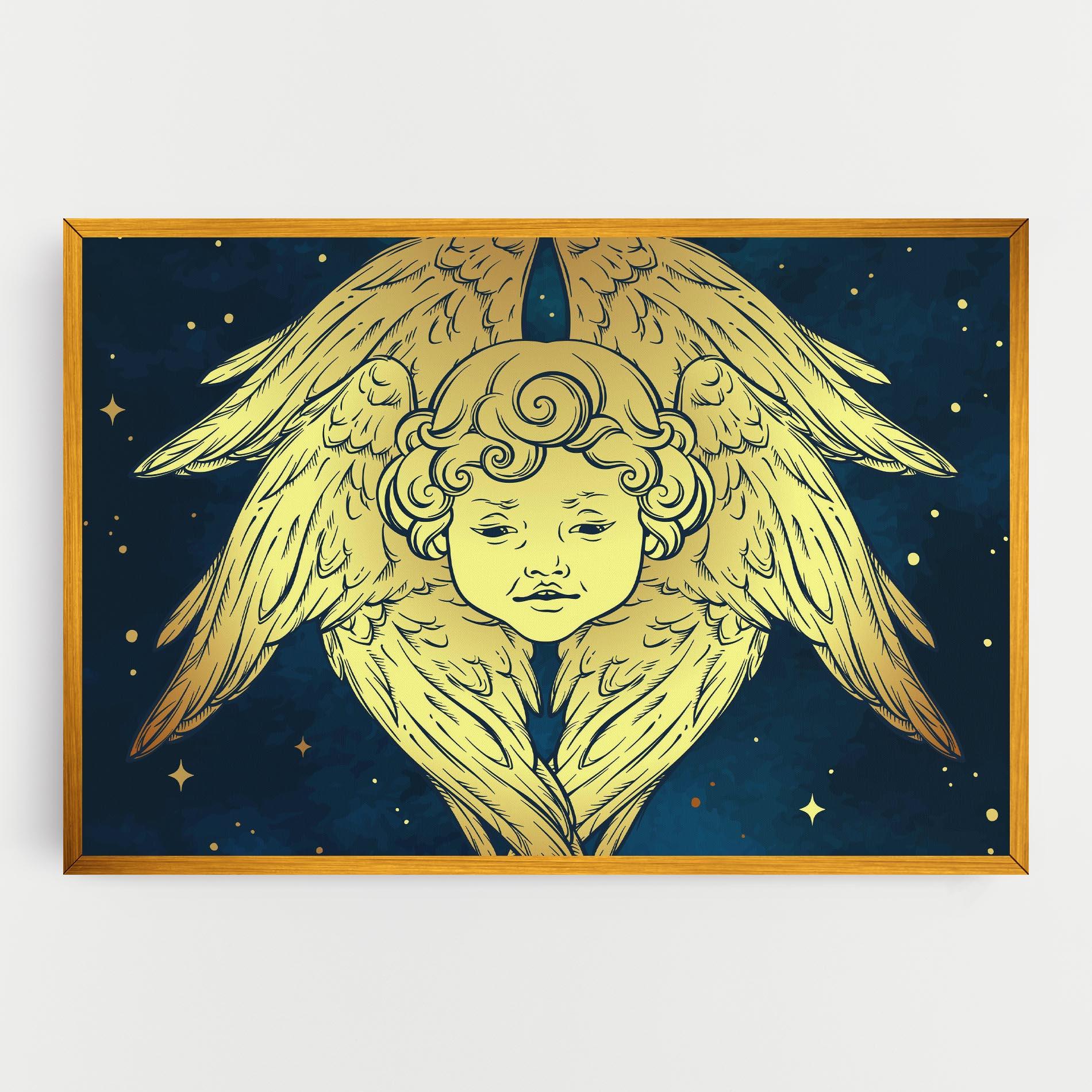 Vászonkép Gold Wings Angel mockup 0