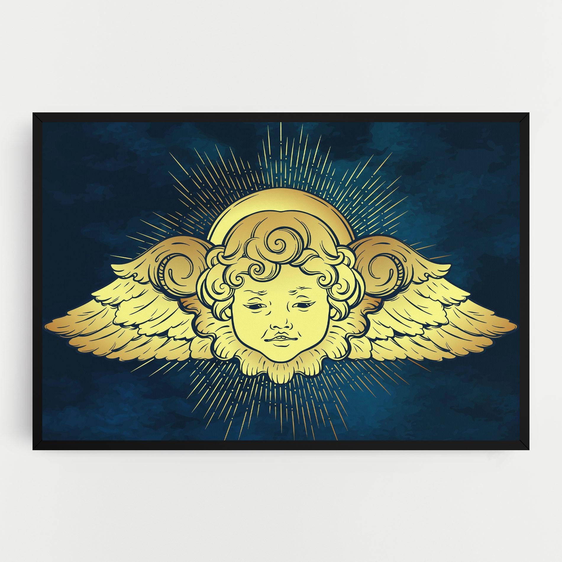 Vászonkép Angel Gold Head mockup 0