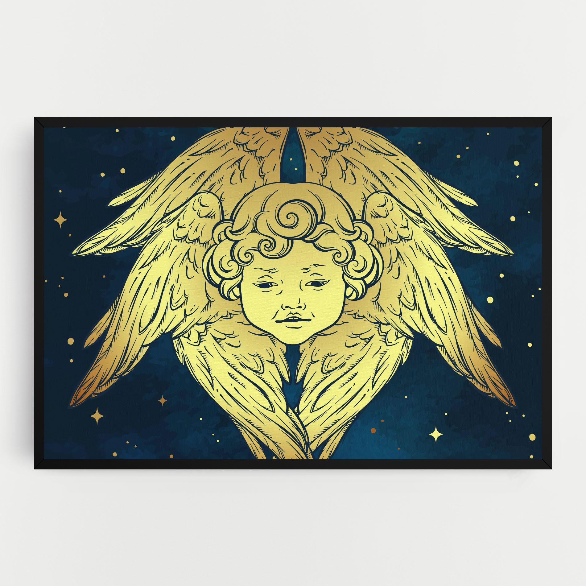 Vászonkép Gold Wings Angel mockup 0