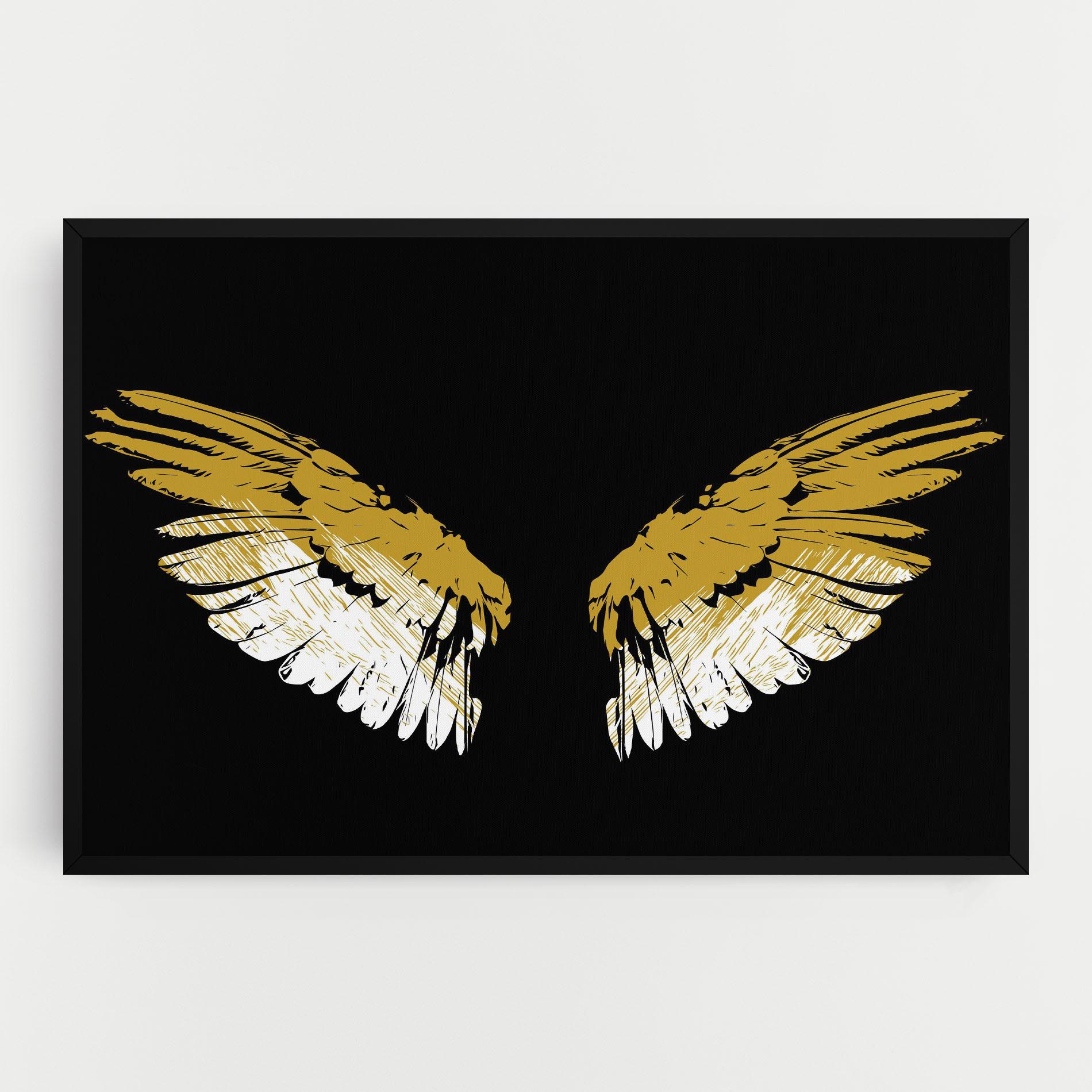 Vászonkép White Yellow Wings mockup 0