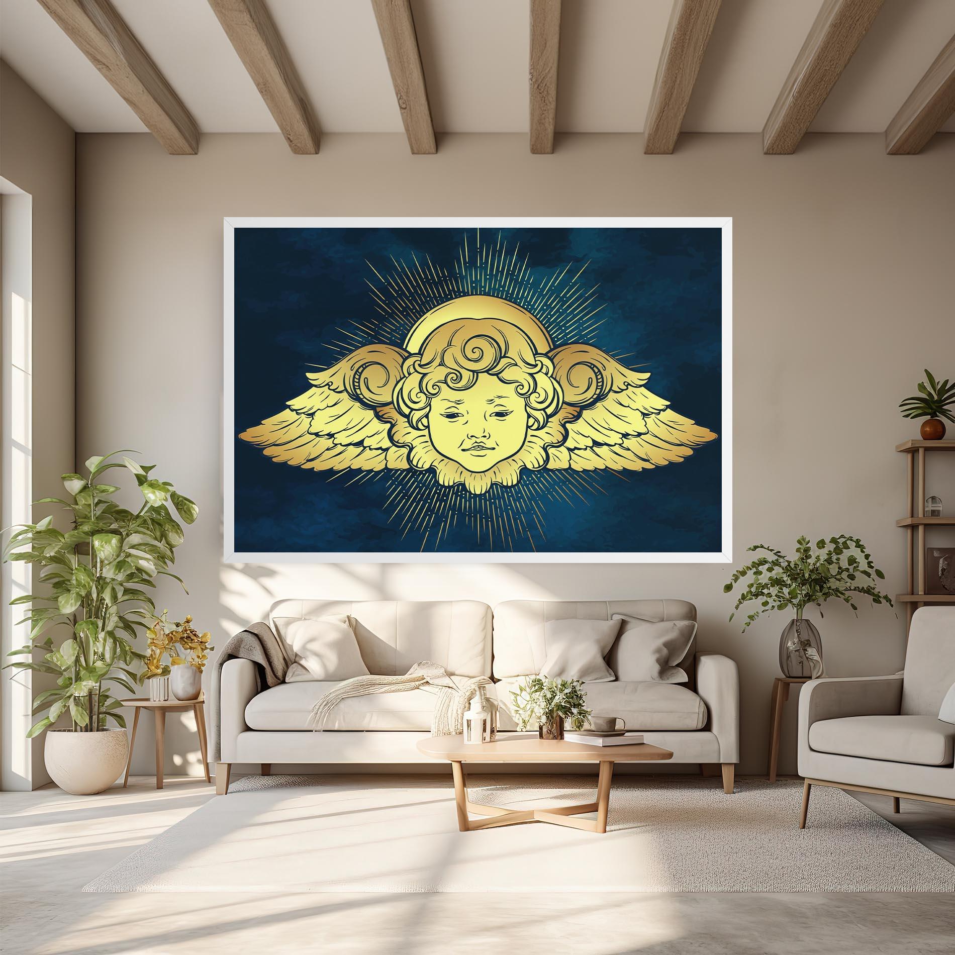 Vászonkép Angel Gold Head mockup 6