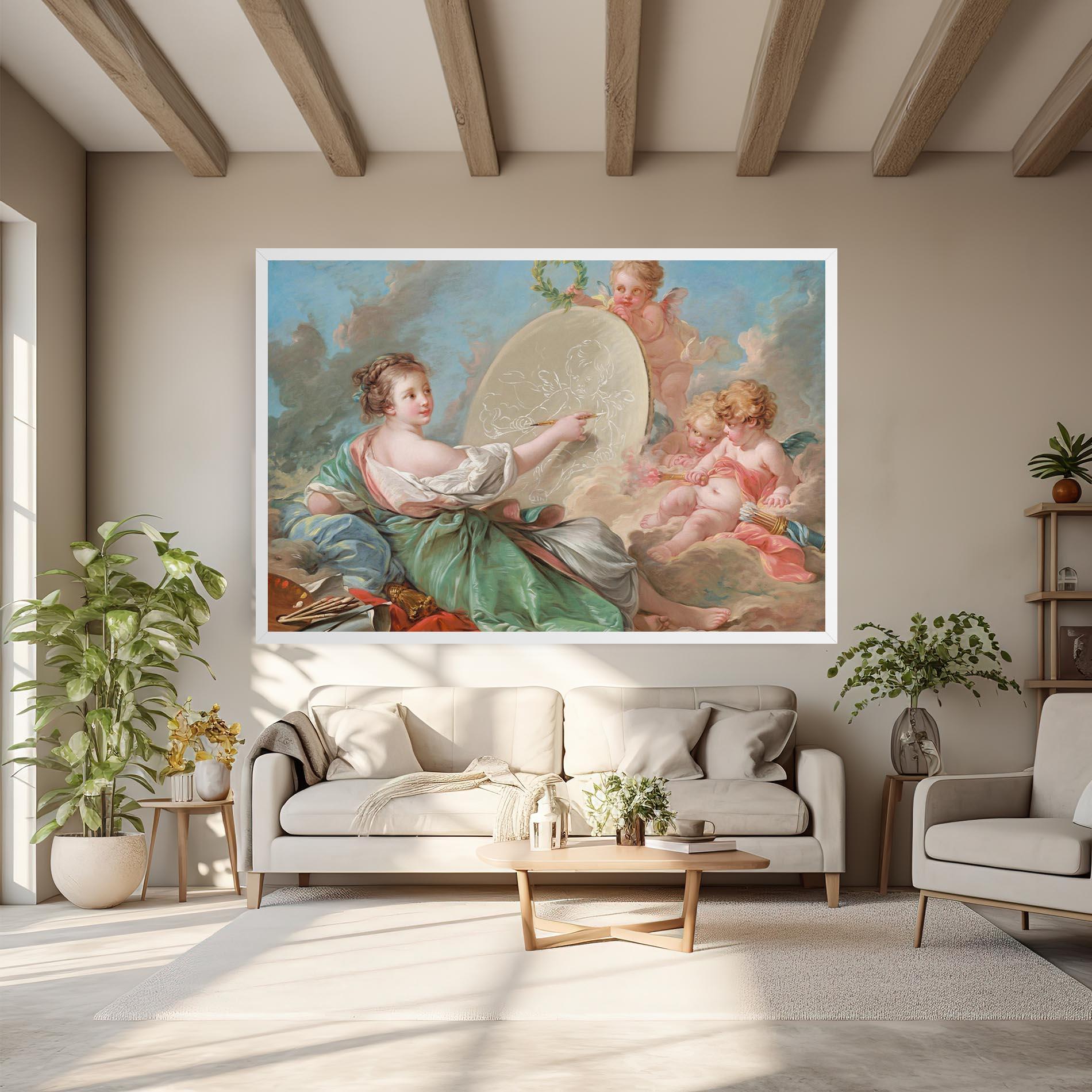 Vászonkép Painting Cute Angels mockup 6