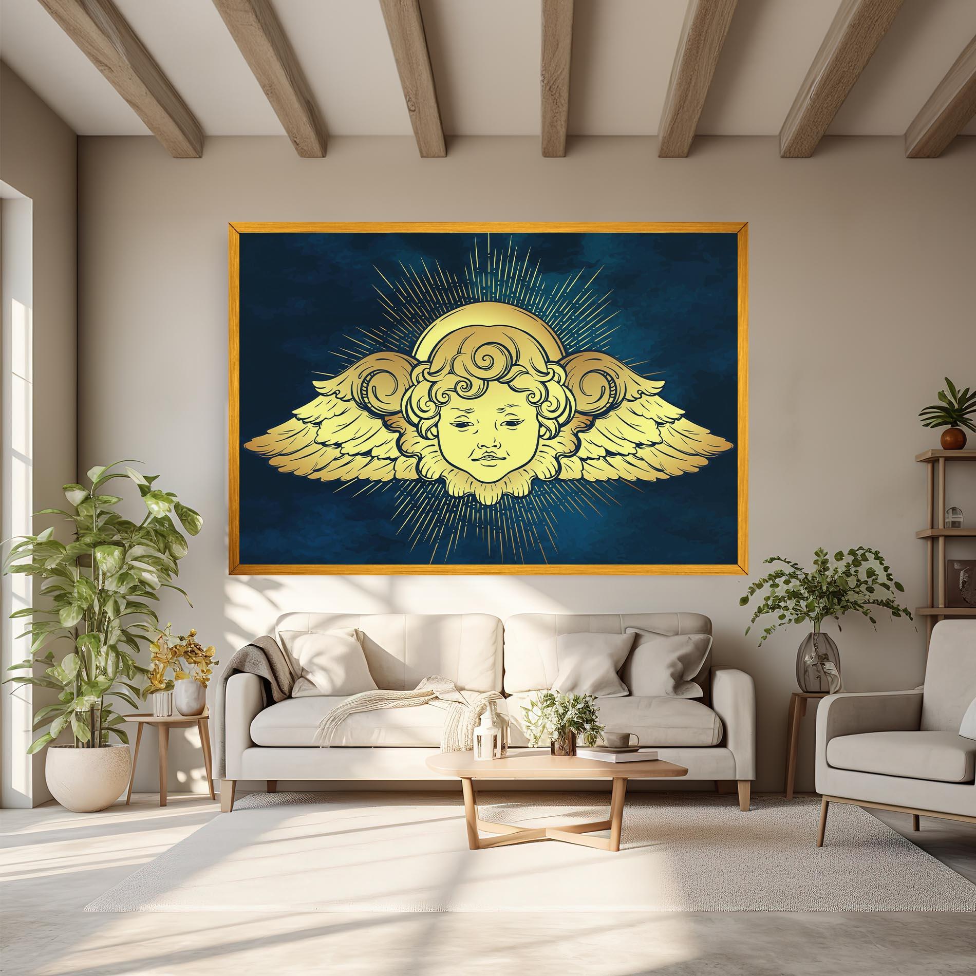 Vászonkép Angel Gold Head mockup 6