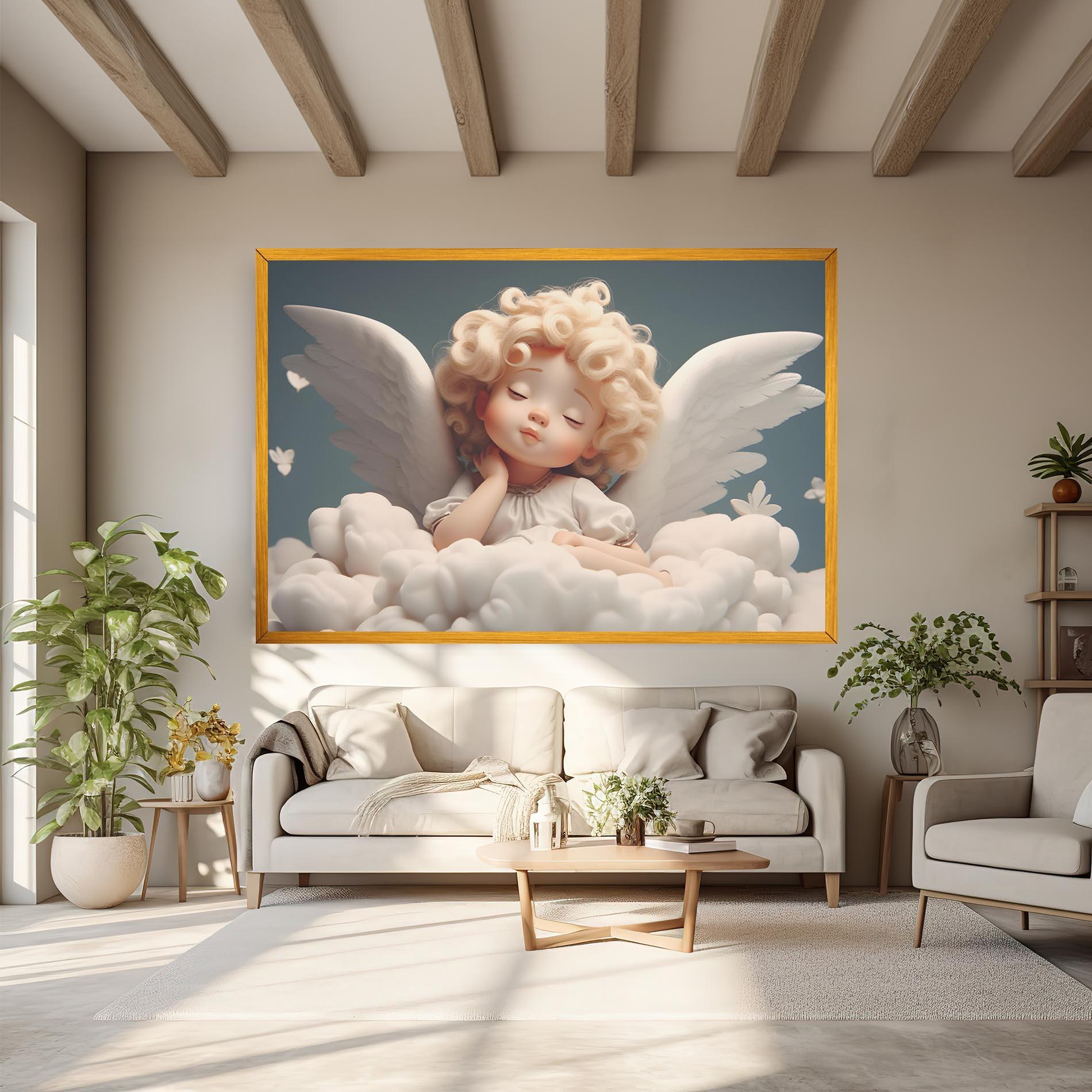 Vászonkép Statue Baby Angel mockup 6