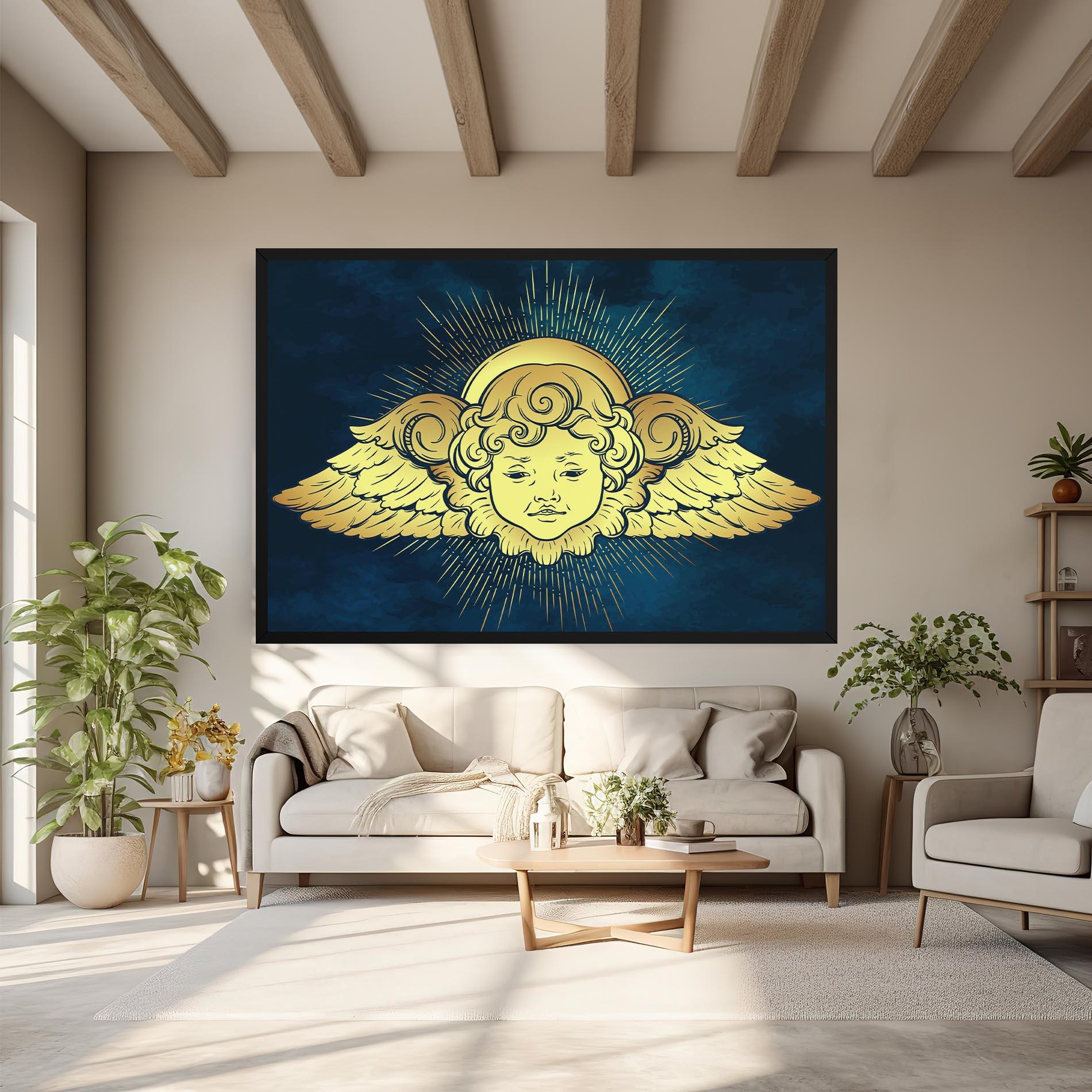 Vászonkép Angel Gold Head mockup 6
