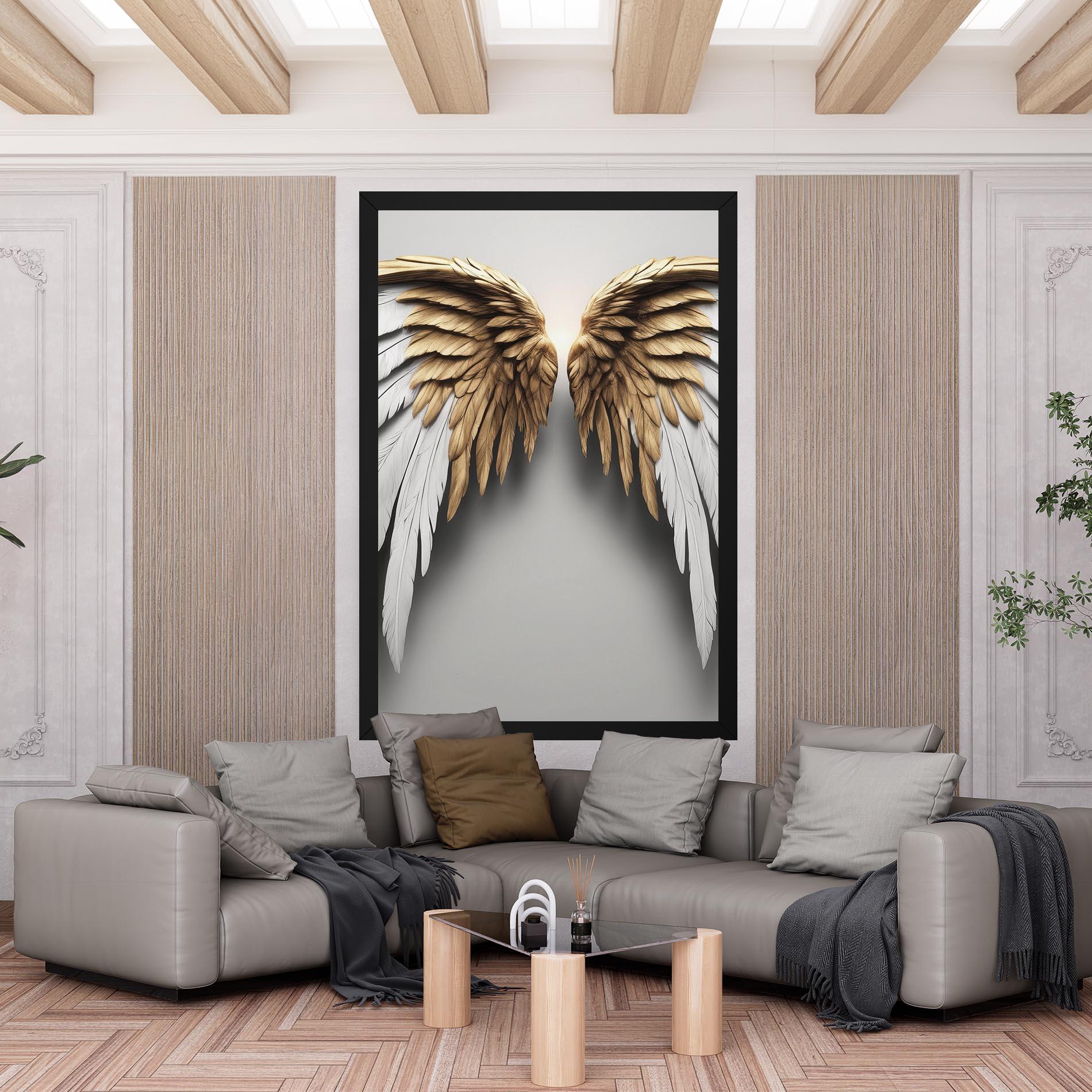 Vászonkép Realistic Angel Wings mockup 6