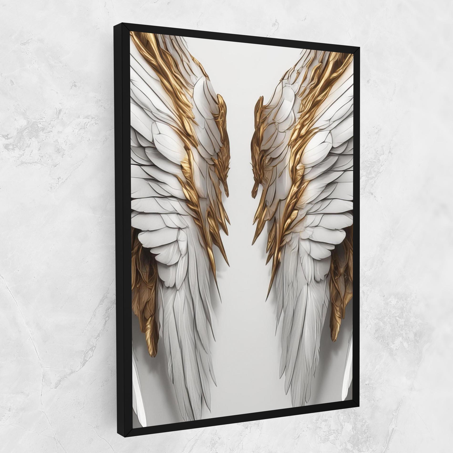 Vászonkép Realistic Gold Angel Wings mockup 1