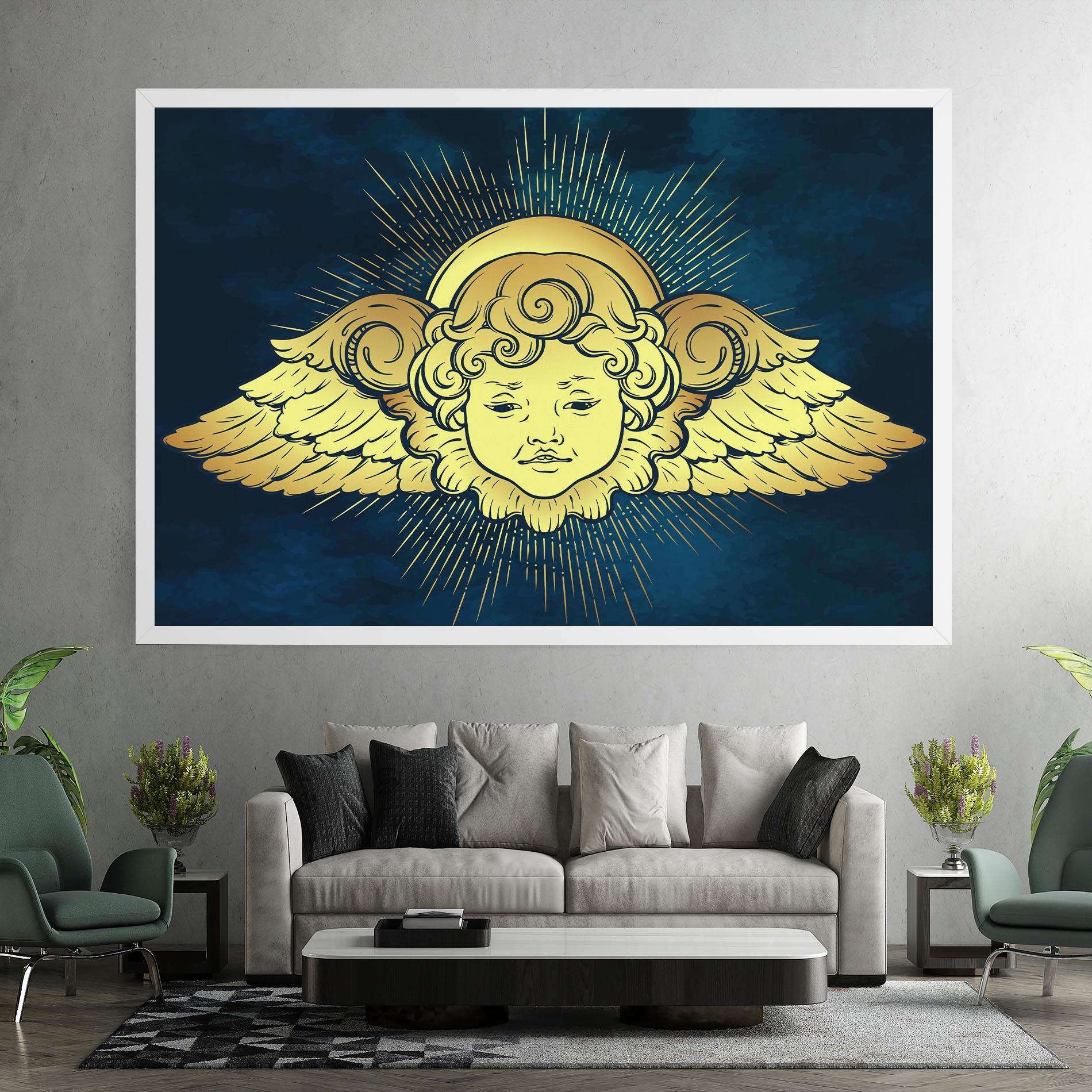 Vászonkép Angel Gold Head mockup 7